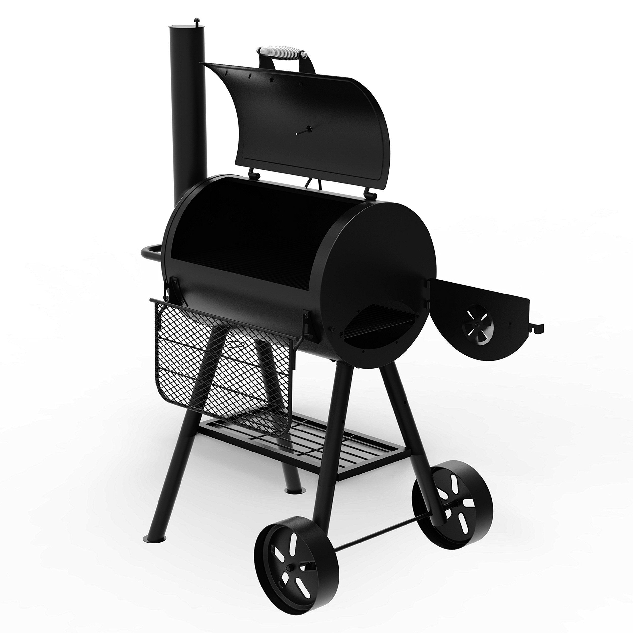Dyna-Glo Heavy-Duty Compact Barrel Charcoal Grill DGSS443CB-D, Black powder coat