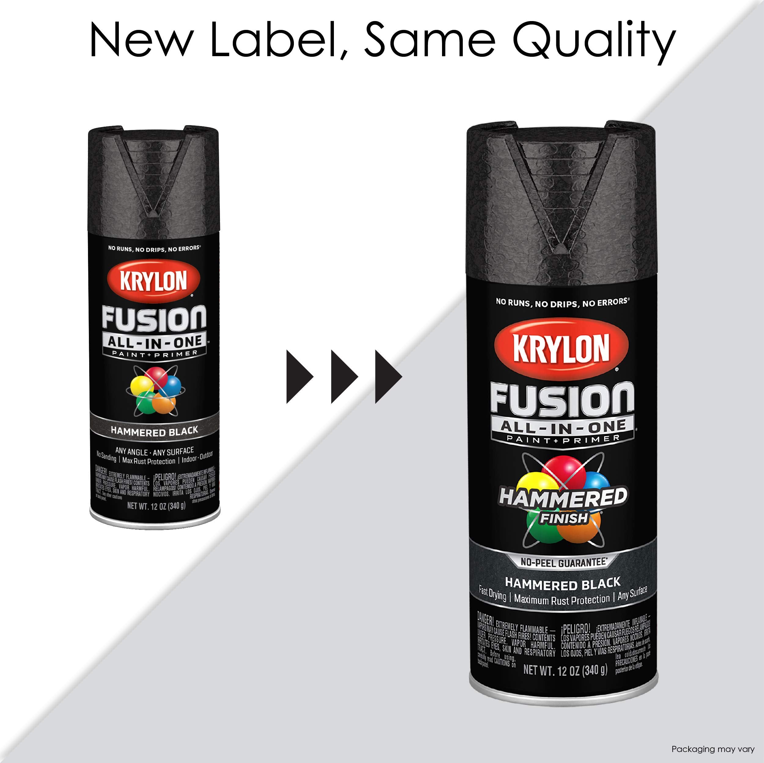 Krylon All-In-One Adhesive Hammered Finish Spray Paint for Use Indoor/Outdoor, 12 oz, Silver