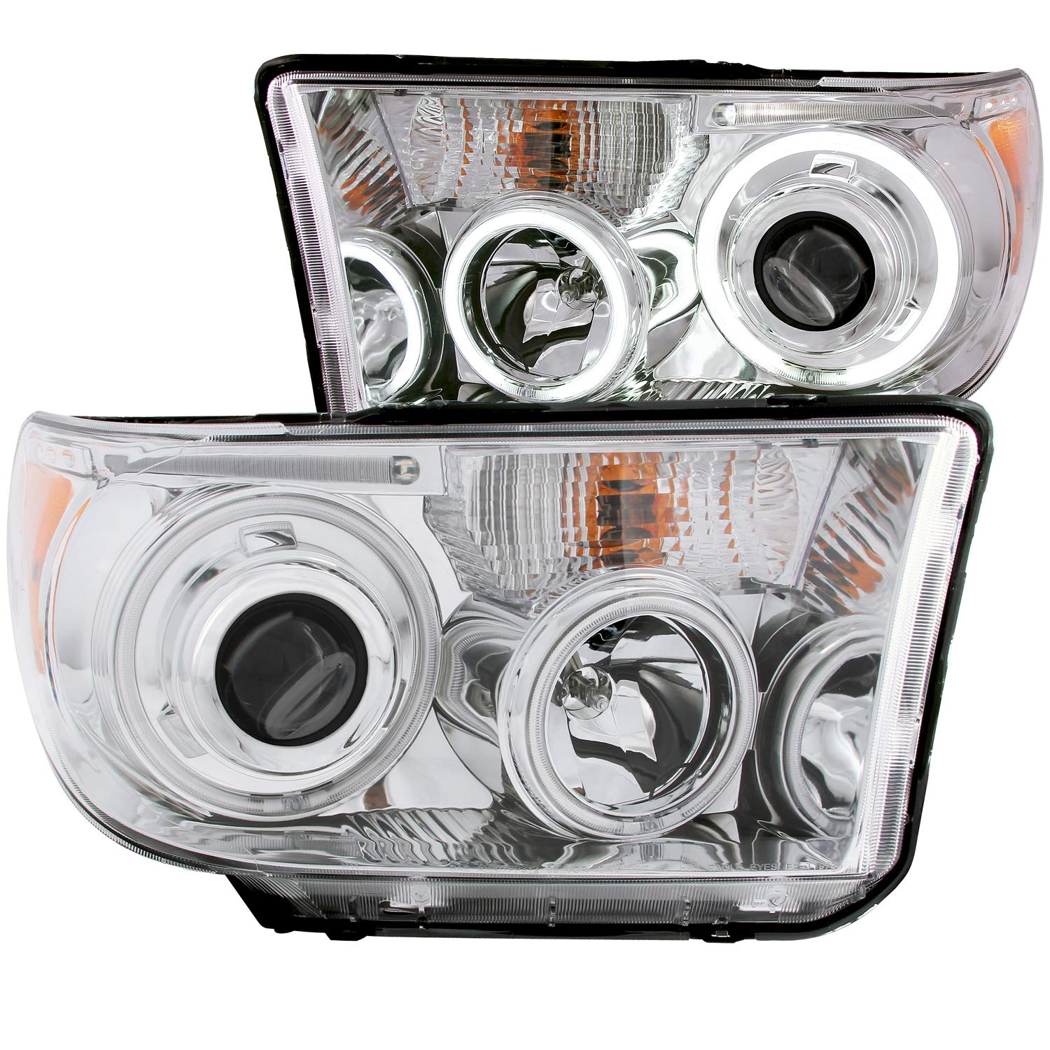 Chrome Projector Halo Headlight AnzoUSA for Toyota Tundra/Sequoia - (Sold in Pairs)