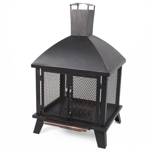 GHP Group Pleasant Hearth OFW577HC Stratford House Wood Burning Fire Pit