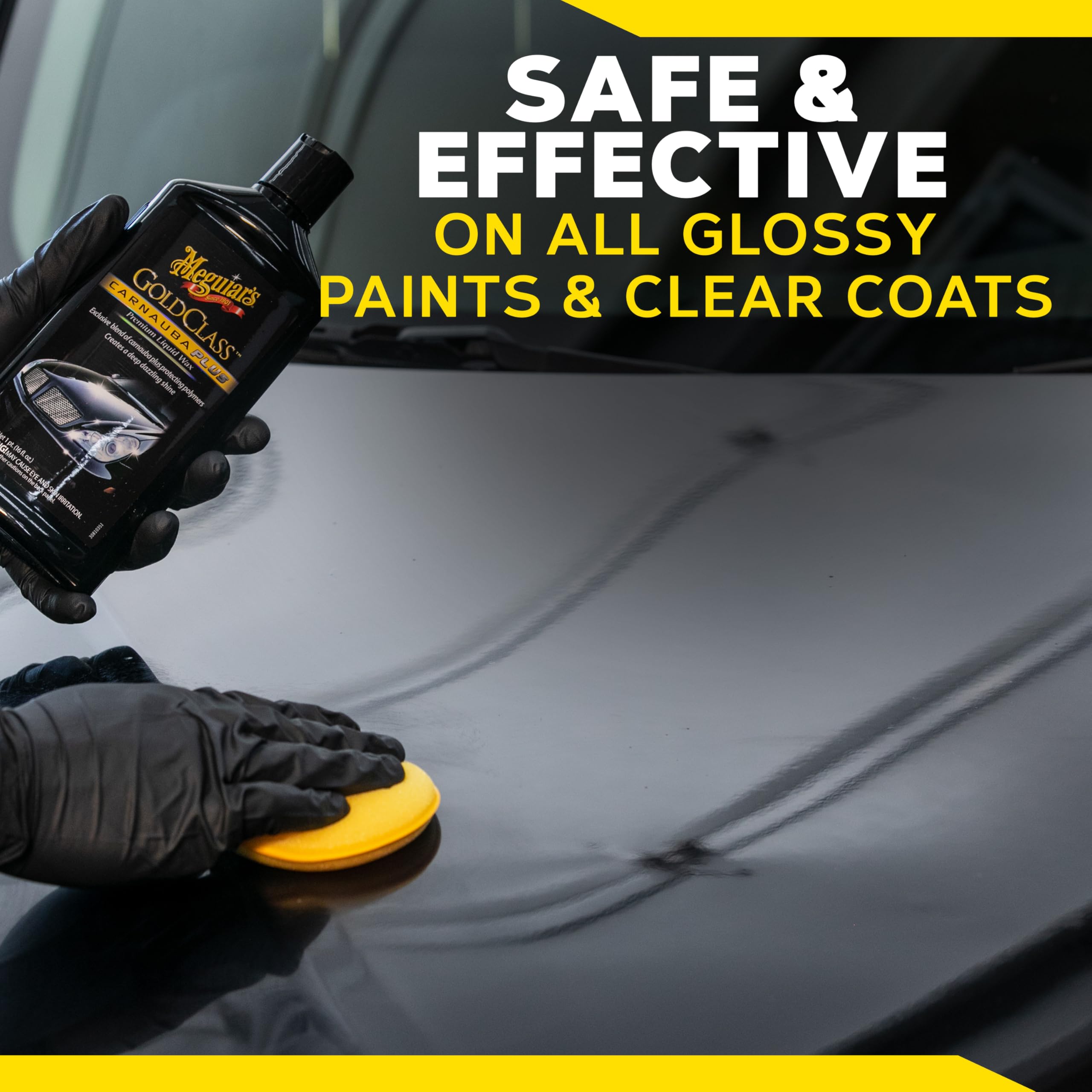 Meguiar's Premium Liquid Wax Kit, Gold Class Carnauba Plus with a Pure Carnauba Wax Blend and a Foam Applicator Pad for Keeping Glossy Paint Protected Like a Pro, 16 Oz Bottle