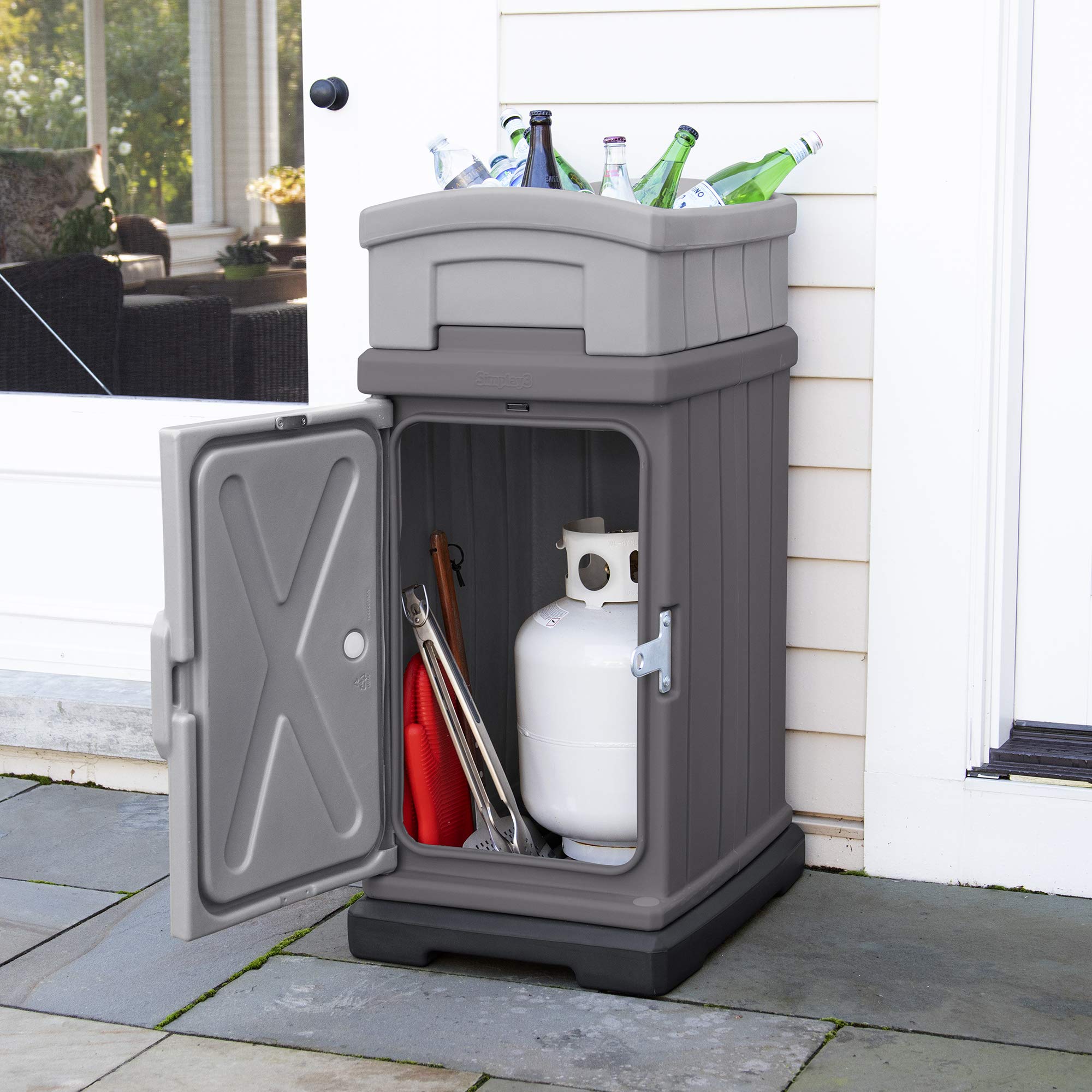 Simplay3 Delivery and Hide Away Storage Box - Secure Home Delivery Box for Packages Shipped to The Home 5 Cu. Feet, Gray