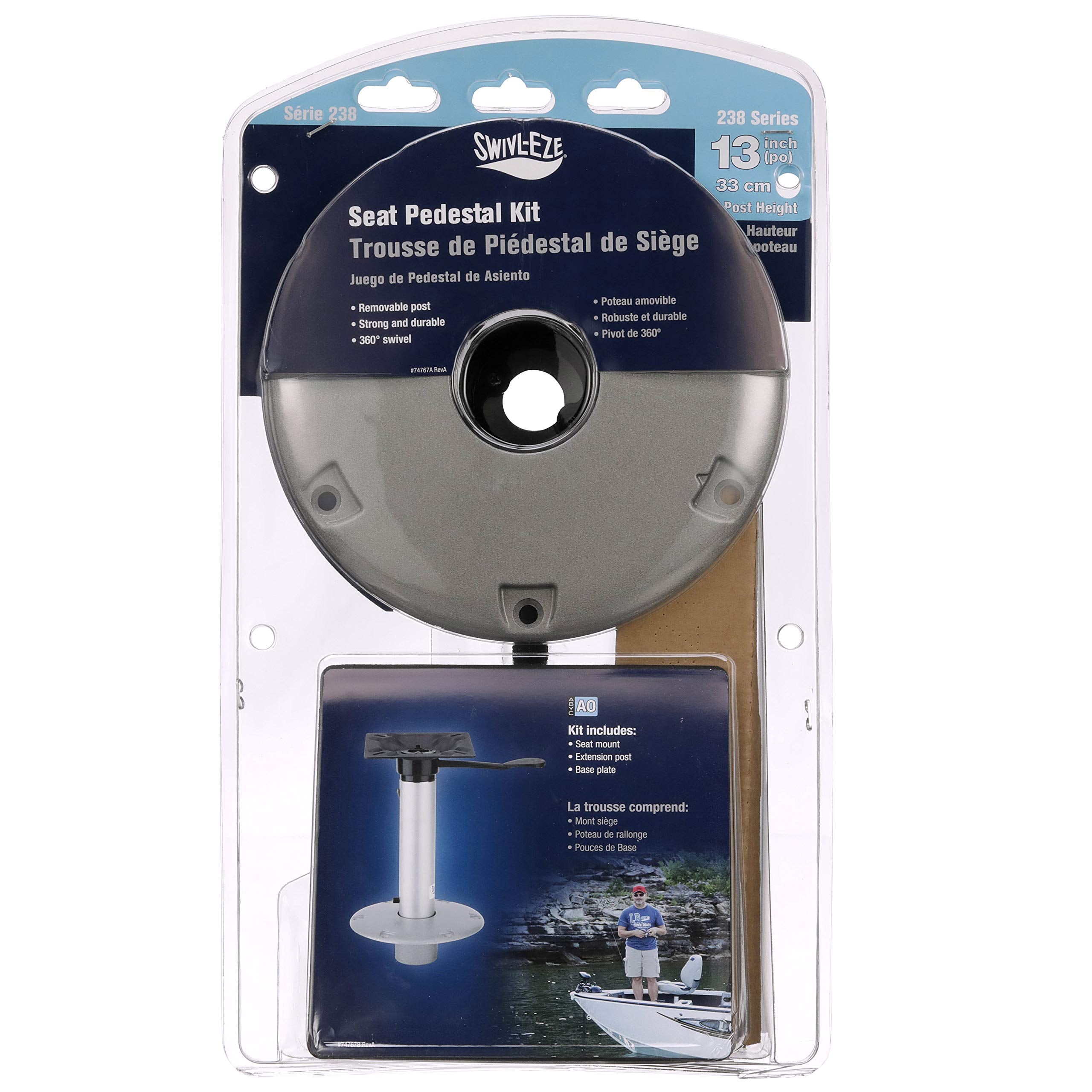 attwood 238 Series Swivl-Eze Boat Pedestal Seat Kit 23813-7, One Size