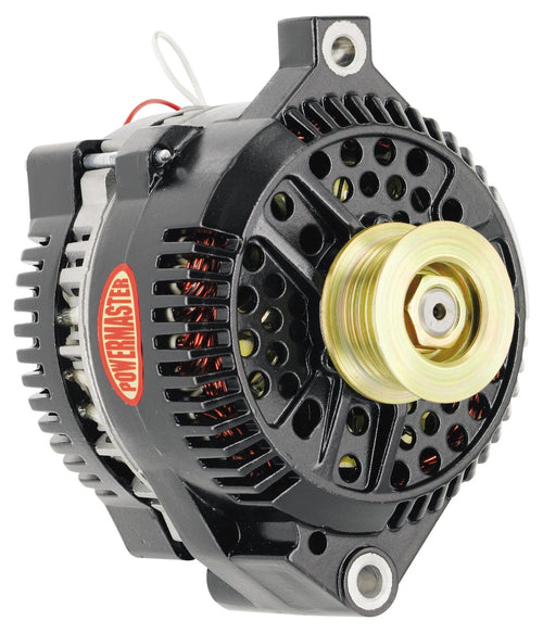 Alt Ford Powermaster 3G Black 200A 6 grv Pulley Large Frame Str MTG Threaded MTG Ear 1-Wire