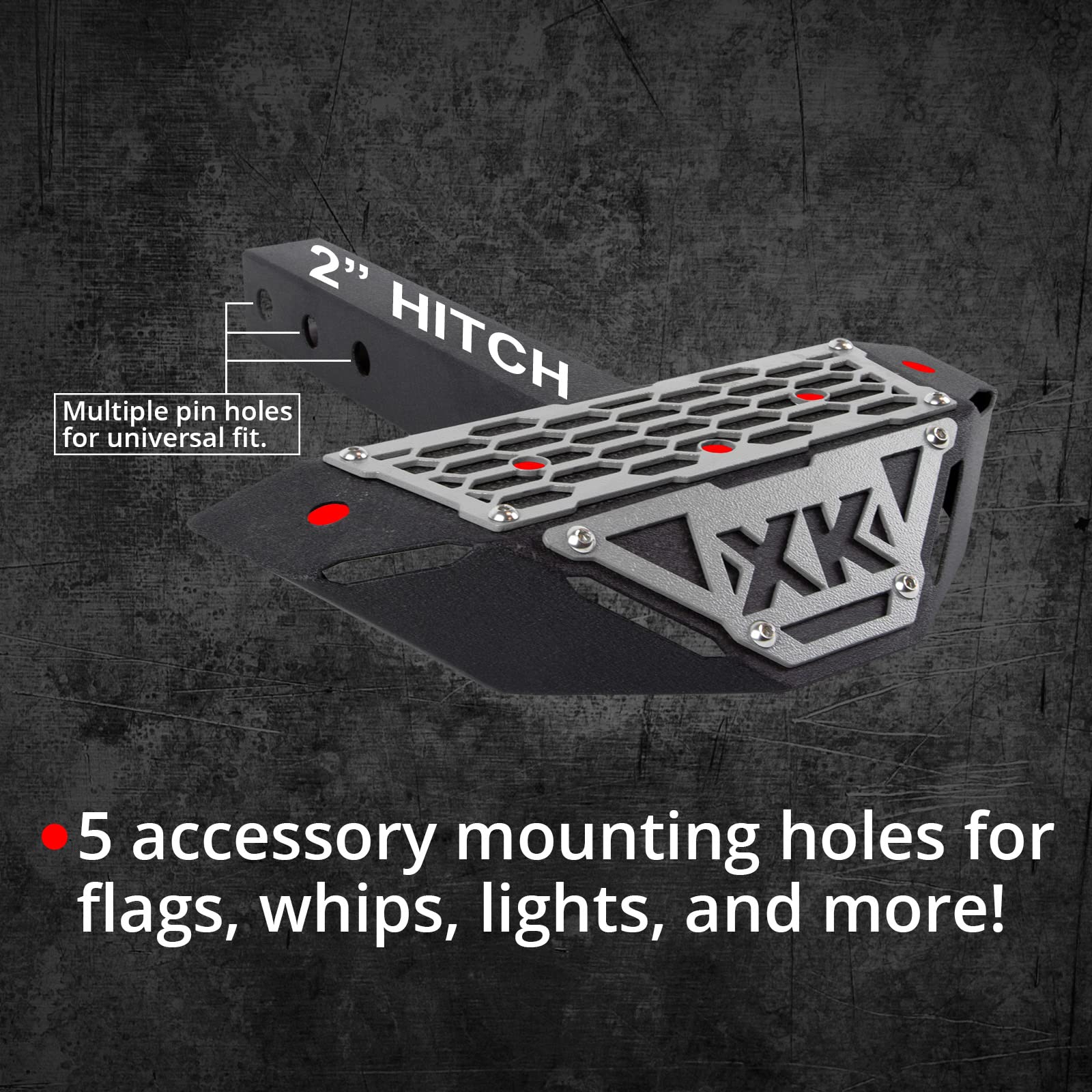 Hitch Receiver Step and Whip Plate XKGLOW