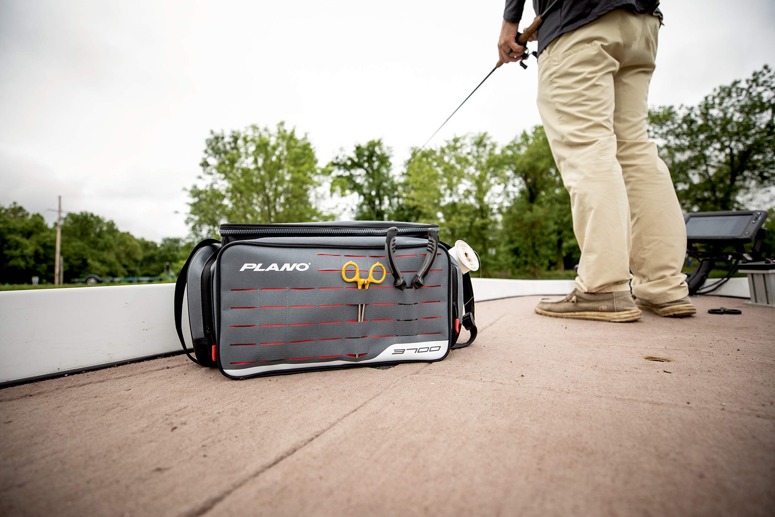 Plano 3700 Weekend Series Tackle Case, Large, Gray Fabric, Includes 2 Stowaway Utility Storage Boxes for Fishing Baits & Lures, Premium Soft Fishing Storage