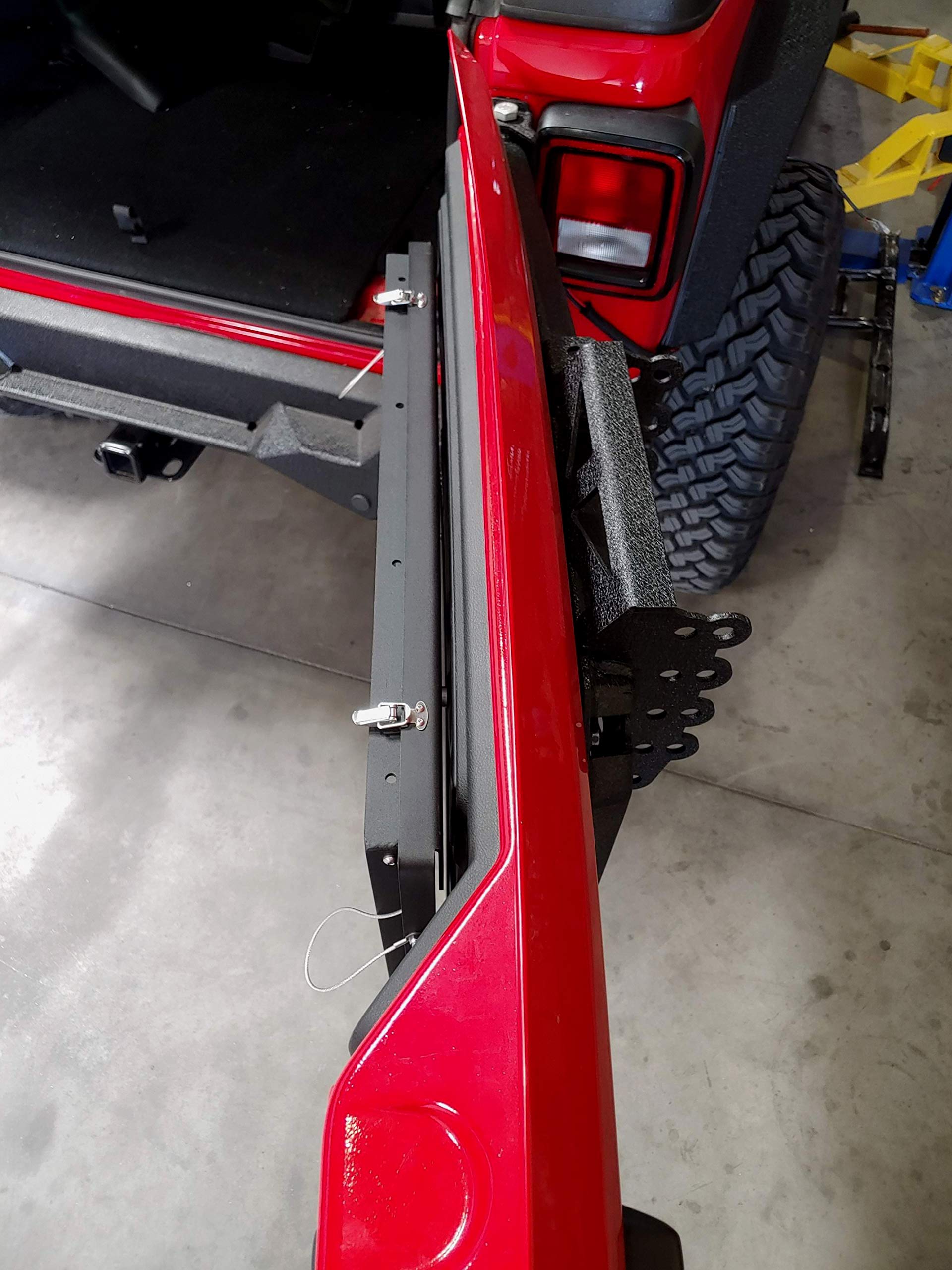 TTJL-01 | DV8 Offroad | Trail Table fits 2018-Current Wrangler JL | Space Saving Design | Mounts to Tailgate | Convenient Work Space | Rattle Free Design | Black Finish
