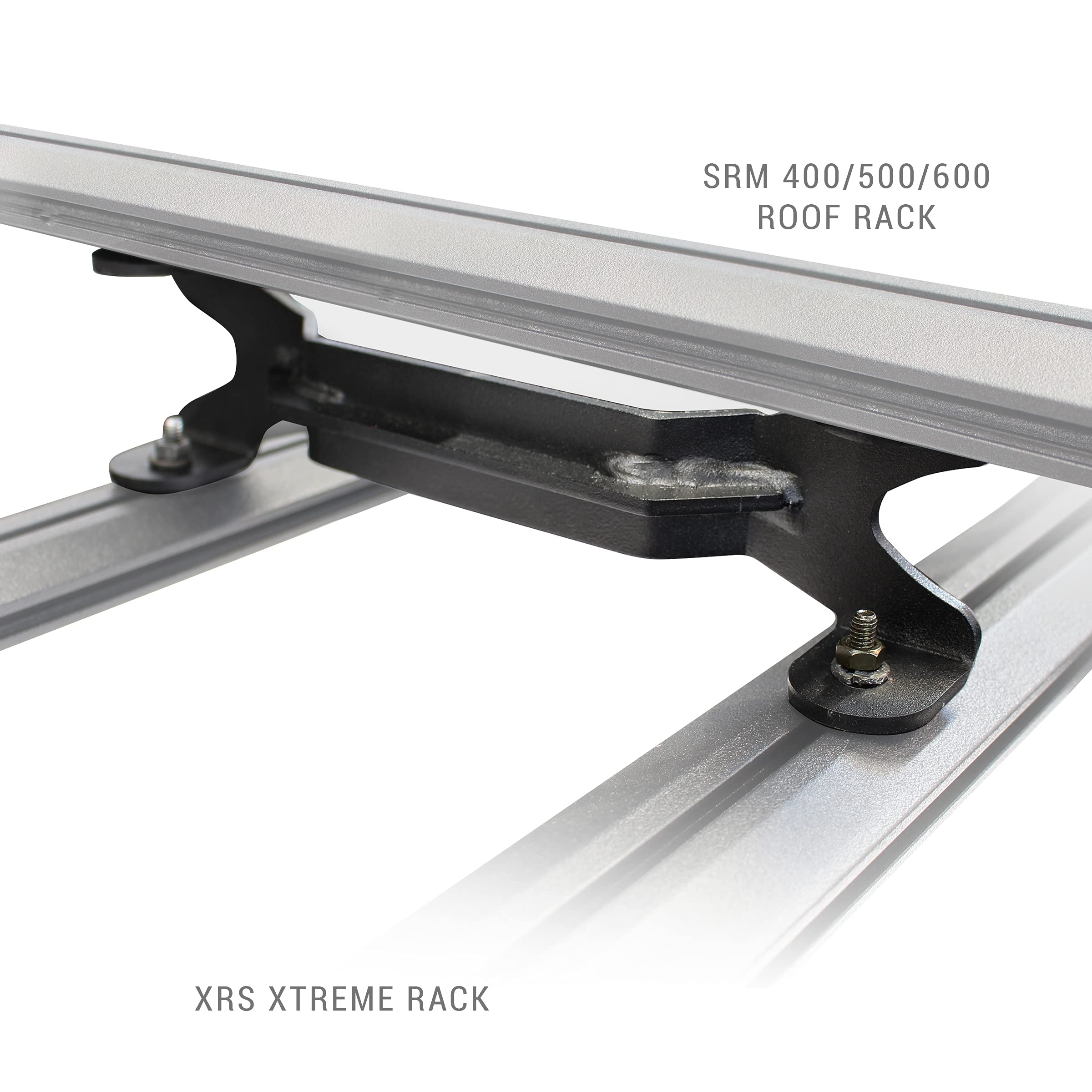 Go Rhino SRM Rack to XRS Overland Rack Connector Bracket Kit | Mild Steel, Textured Black | 5950010T