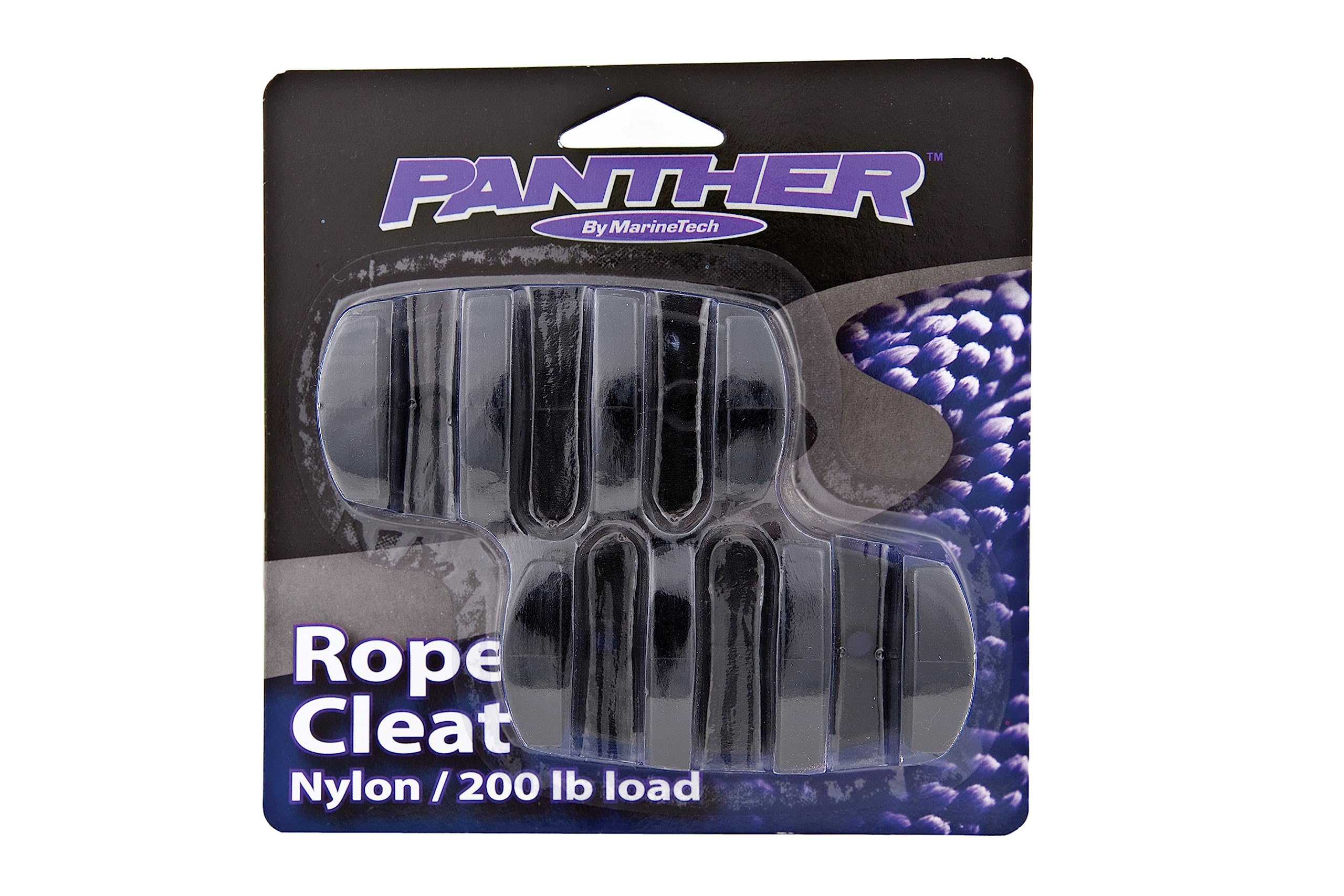 Marine Panther Rope Cleat 3" Black Nylon 2 Per Pack