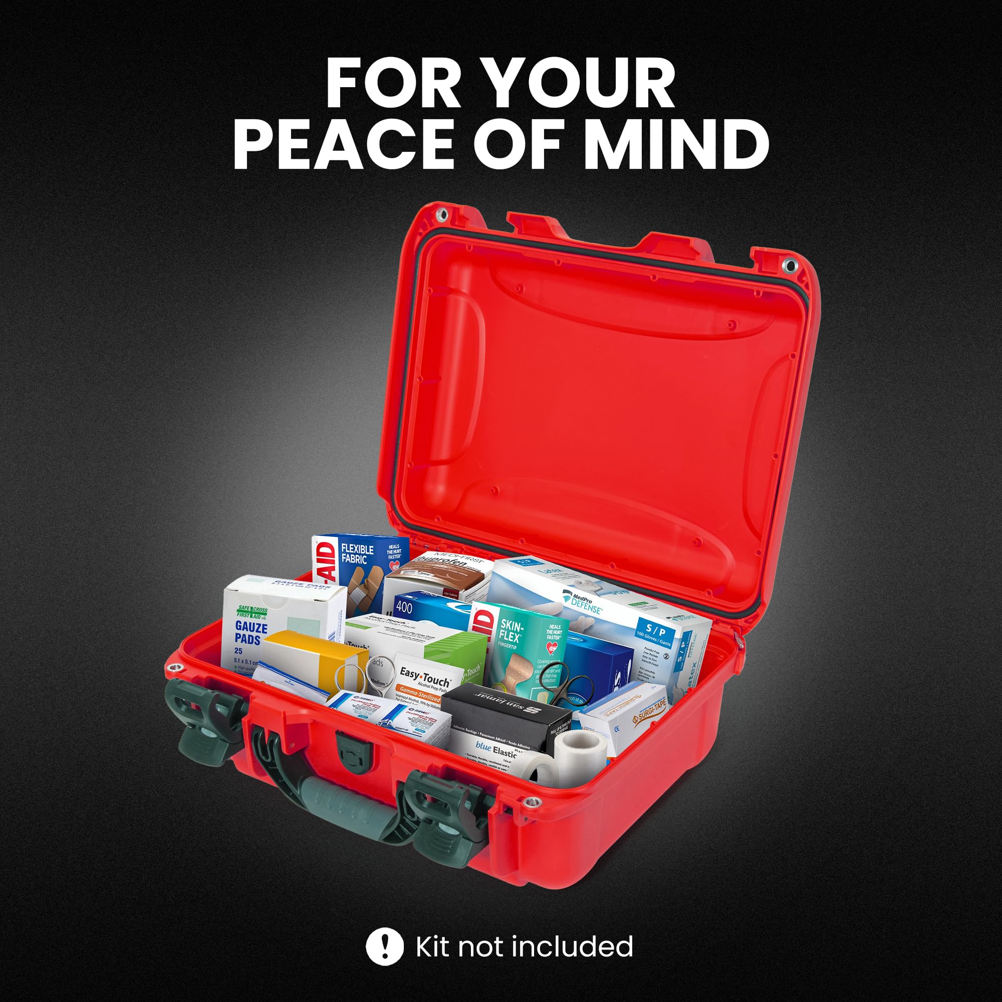 NANUK Waterproof 920 First Aid Box Empty – Durable, Medical First Aid Organizer Case, IP67-Rated, Dustproof, Impact-Resistant, and Floats (7.4" x 4.9" x 3.1") – Red