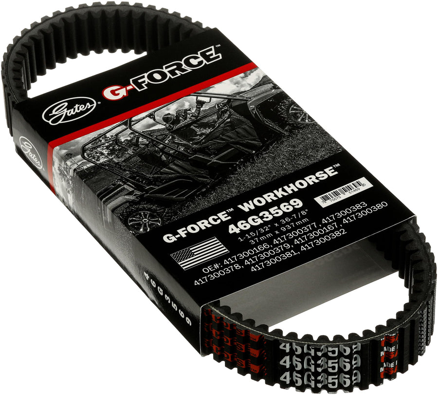 Gates G-Force 46G3569 WorkHorse Continuously Variable Transmission (CVT) Belt - fits select 2005-2021 Arctic Cat, 2018-2019 Textron, and 2021 Tracker