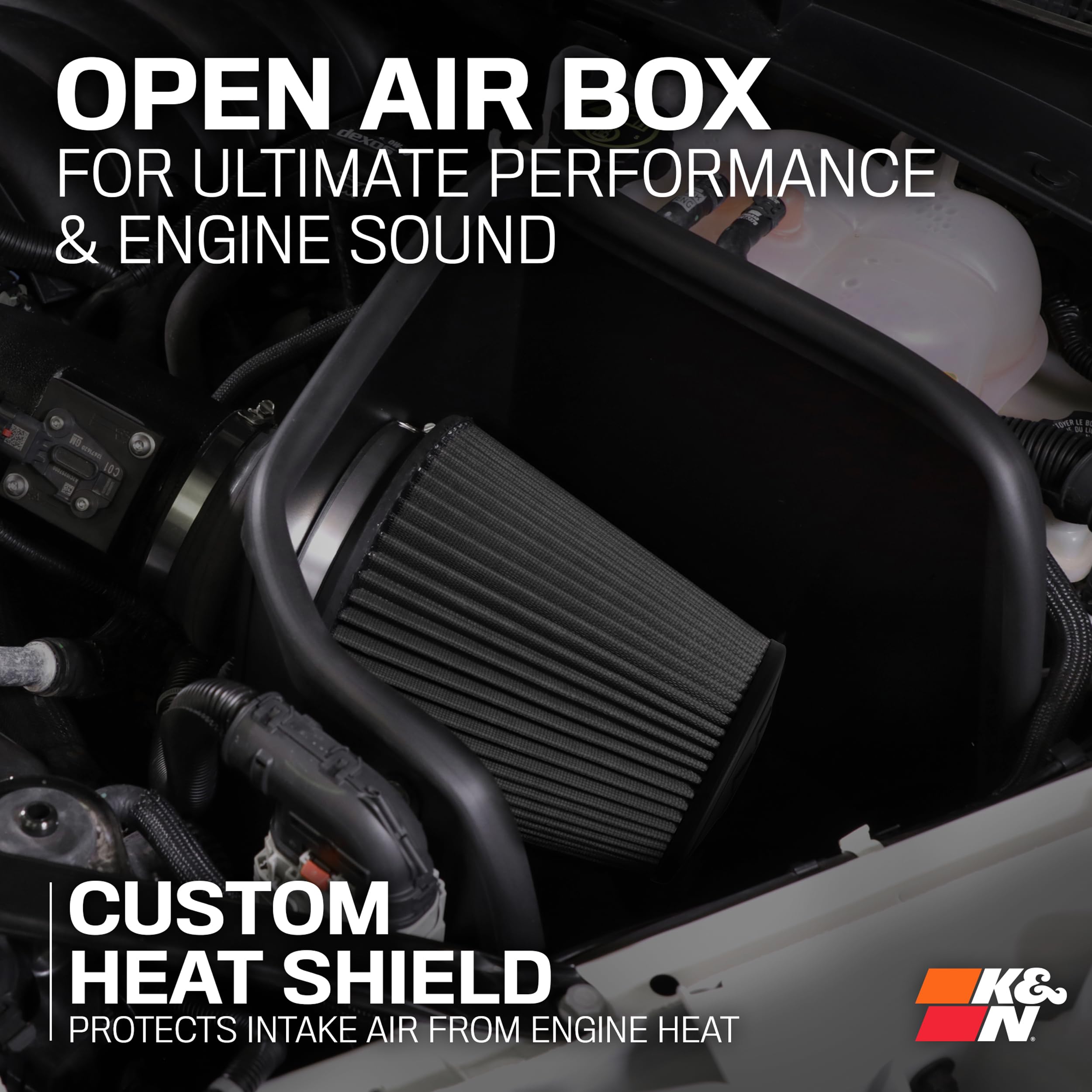 Cold Air Intake System K&N: Dry-Flow Air Filter, Increase Performance & Towing: Compatible with 2011-2014 FORD F150, 71-2581