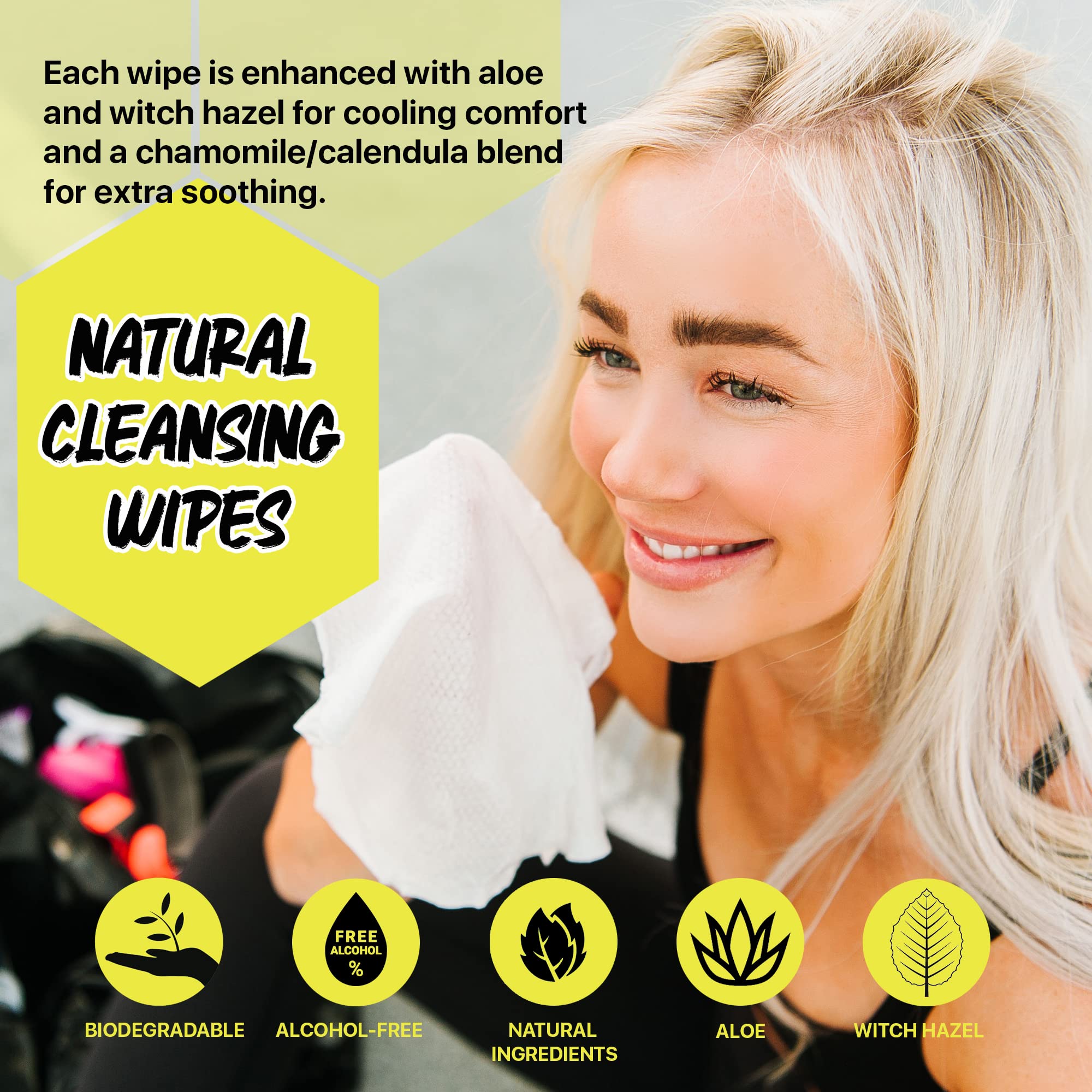 The Body Wipes Klean Freak - 12 count Individually Wrapped | Showerless Body Wipe for Women & Men | Sustainable Bodywipes for Gym, Travel, Camping | Citrus
