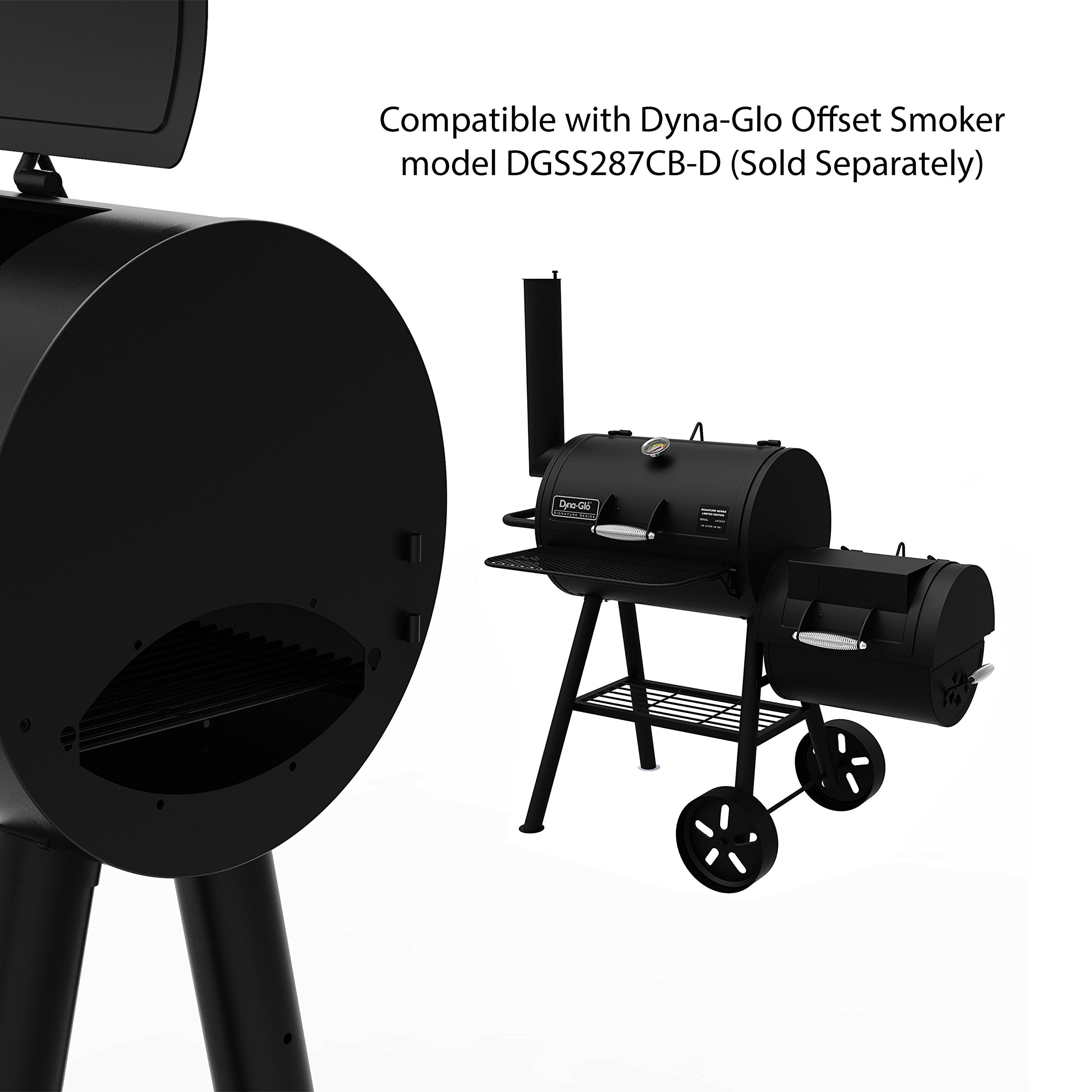 Dyna-Glo Heavy-Duty Compact Barrel Charcoal Grill DGSS443CB-D, Black powder coat
