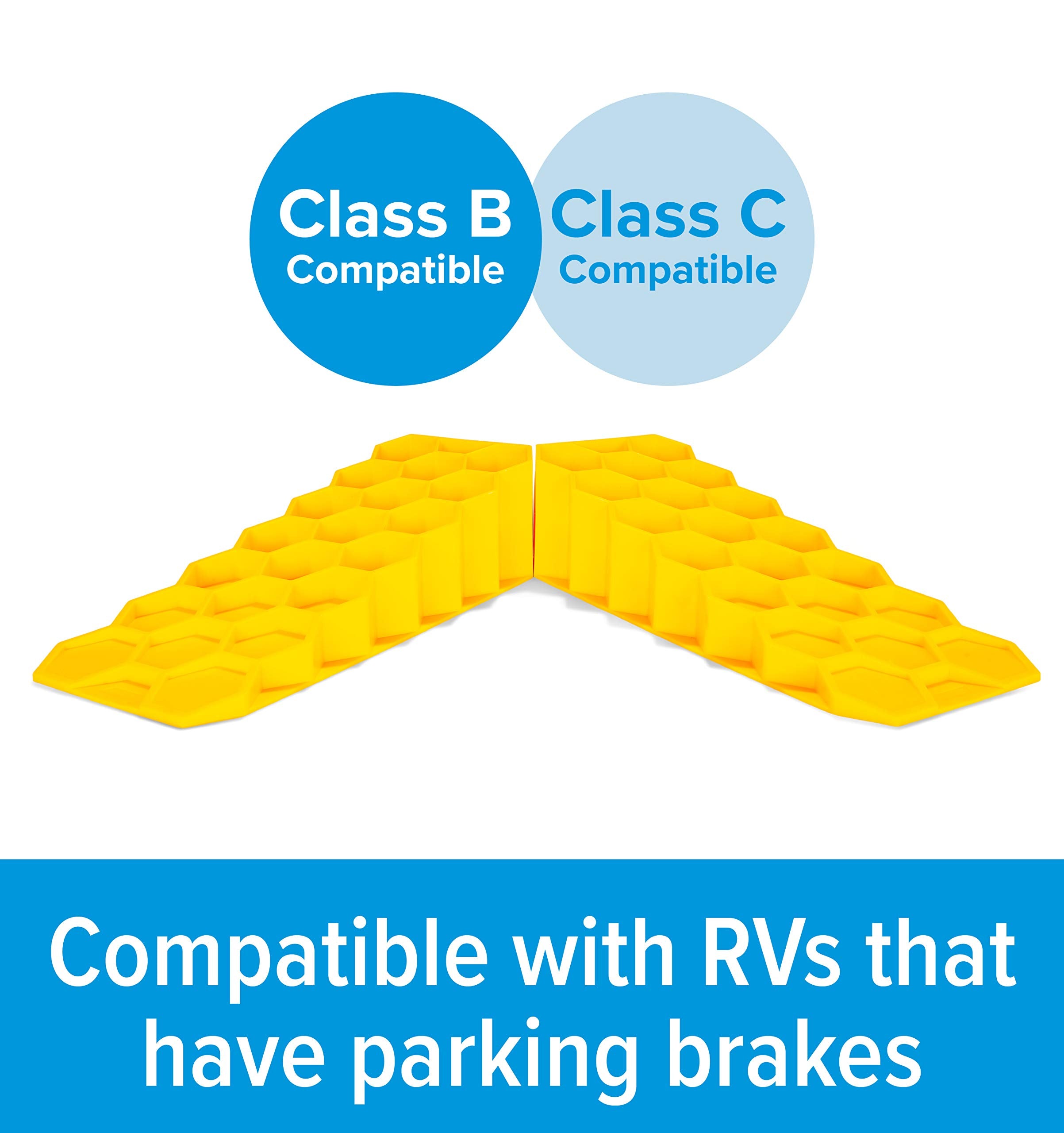 Camco Wedge Leveler Camper/RV - Adds Up to 3.25” of Lift - Features Heavy Duty Lightweight Honeycomb Design - Compatible w/RVs with Parking Brakes - 2-Pack (44580)