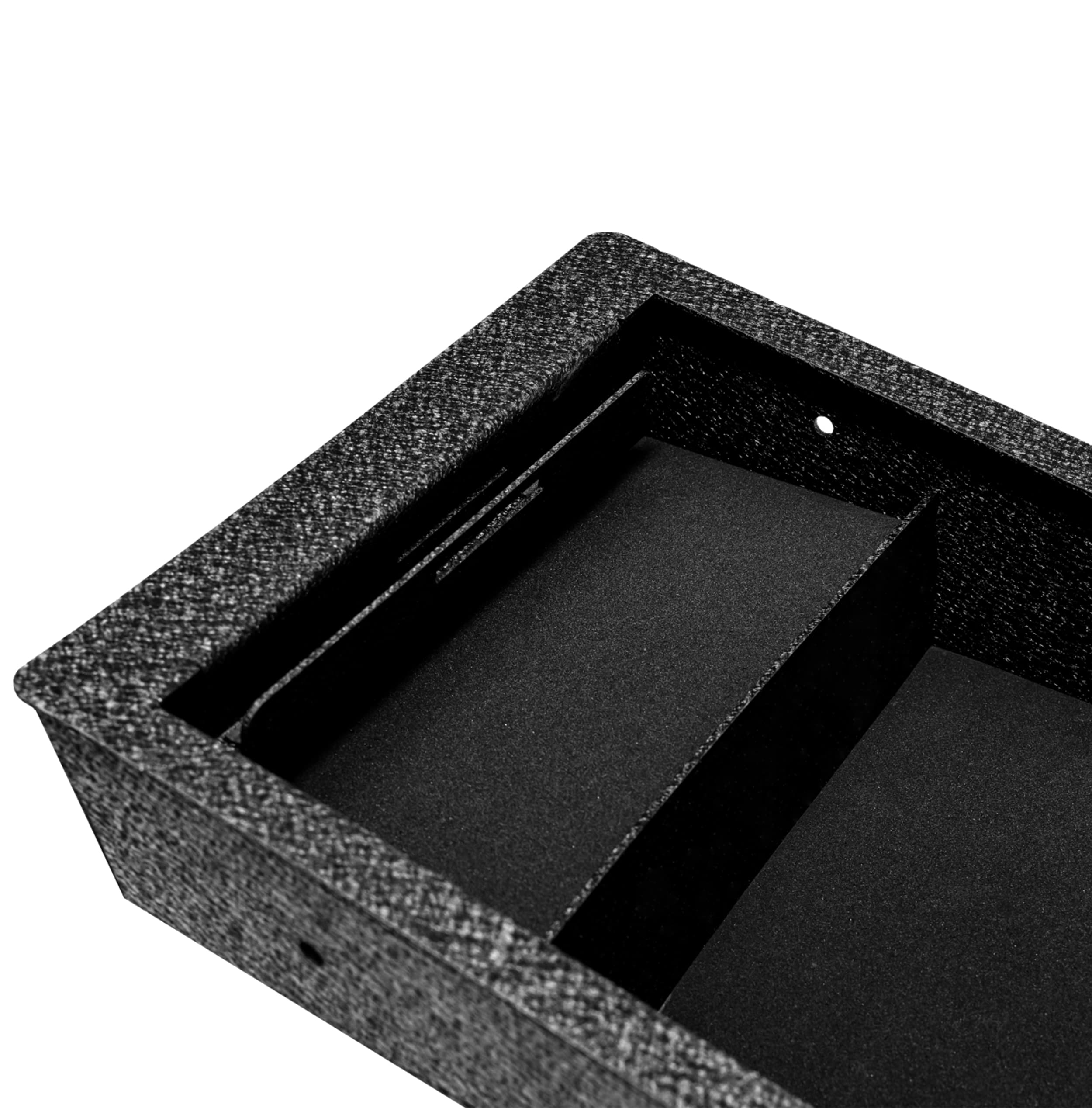 Under Seat Safe Box Black Horse, Black Gun Box Organizer, with 4 Digit Combination Resettable Lock Compatible with 14-19 Silverado/Sierra 1500|15-20 Silverado-Sierra 2500HD/3500HD