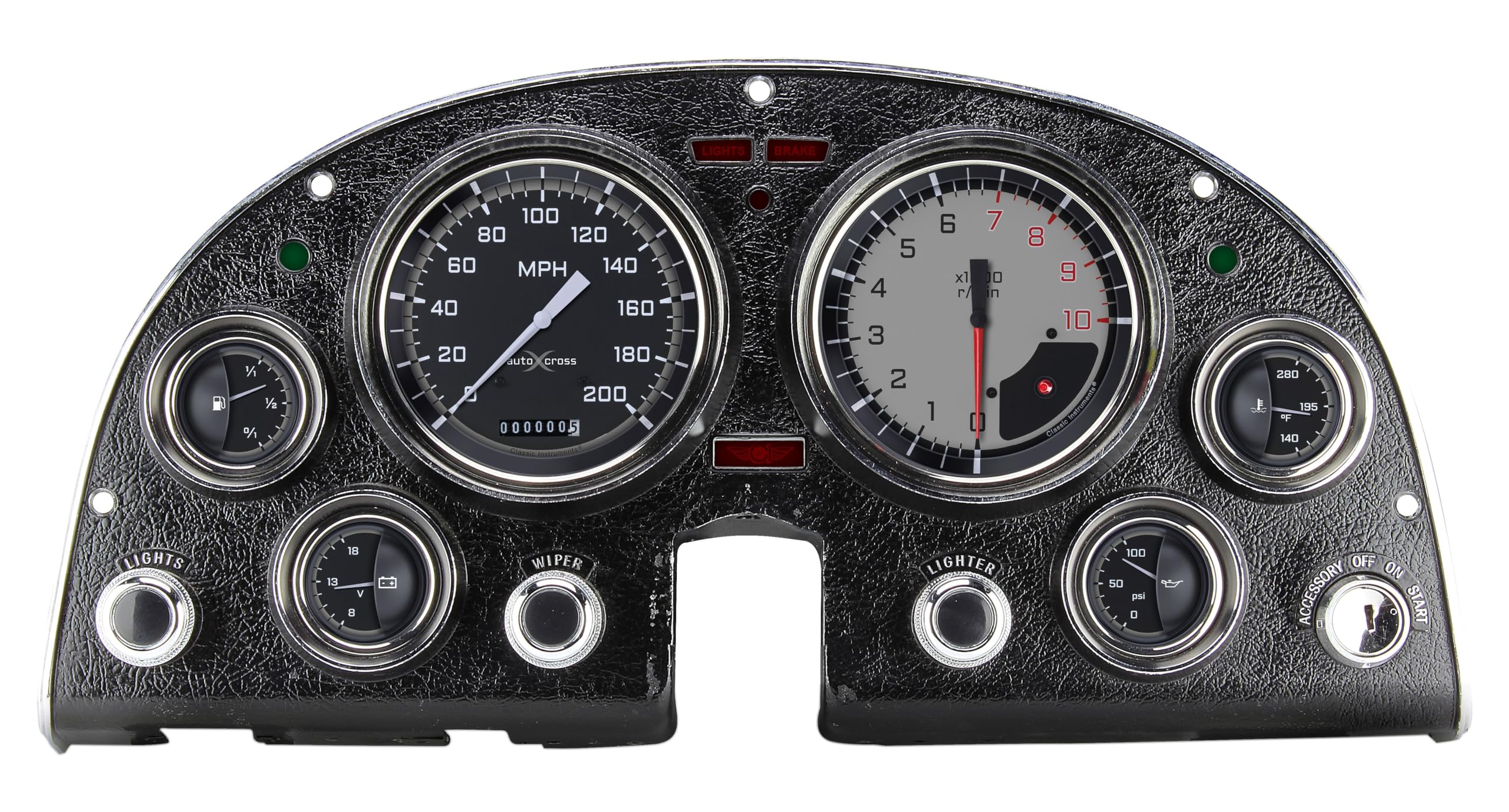 Classic Instruments Autocross CO63DAXG-LS Grey Direct Fit Gauge Package with Digital Odometer LS Swap Fits 1963-1967 Corvette