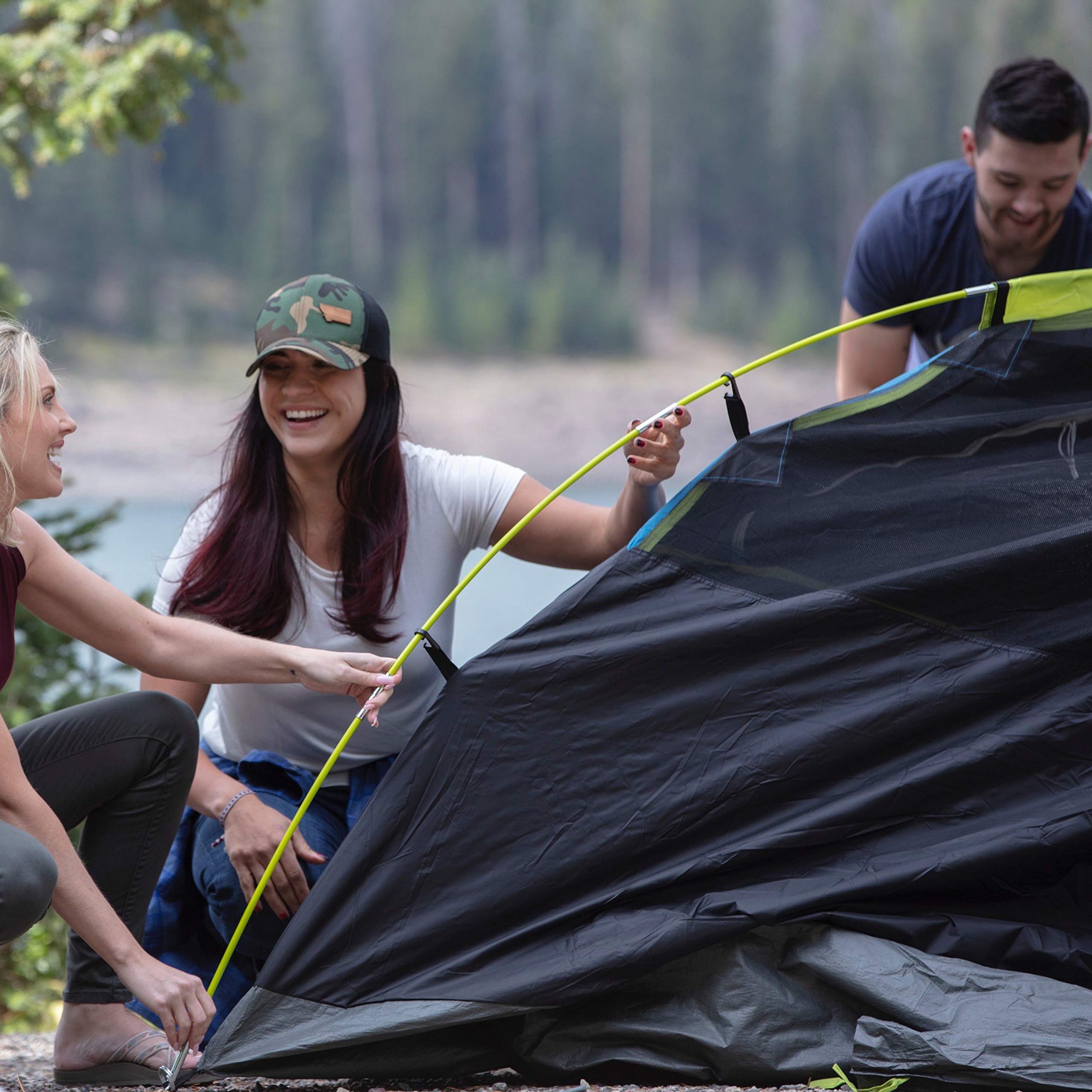 Coleman Dark Room Sundome 4/6 Person Tent, Blocks 90% of Sunlight to Keep Inside Cool, Weatherproof Tent with Rainfly Sets Up in Minutes