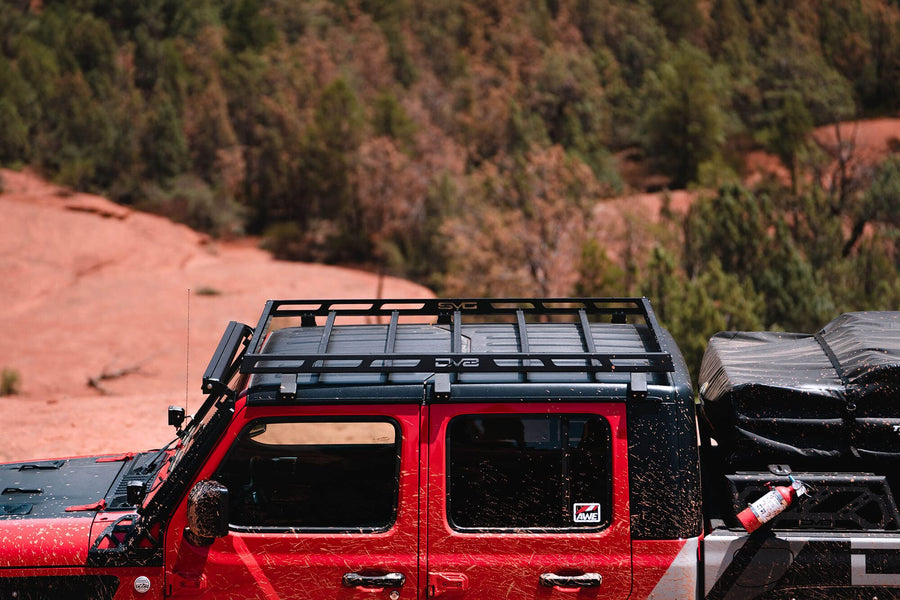 Offroad DV8 Roof Rack for The 2020-2025 Jeep Gladiator JT & 2018-2025 Jeep Wrangler JL 2-Door | Bolt-On Installation | Multiple Tie Down Points | 200lbs Capacity