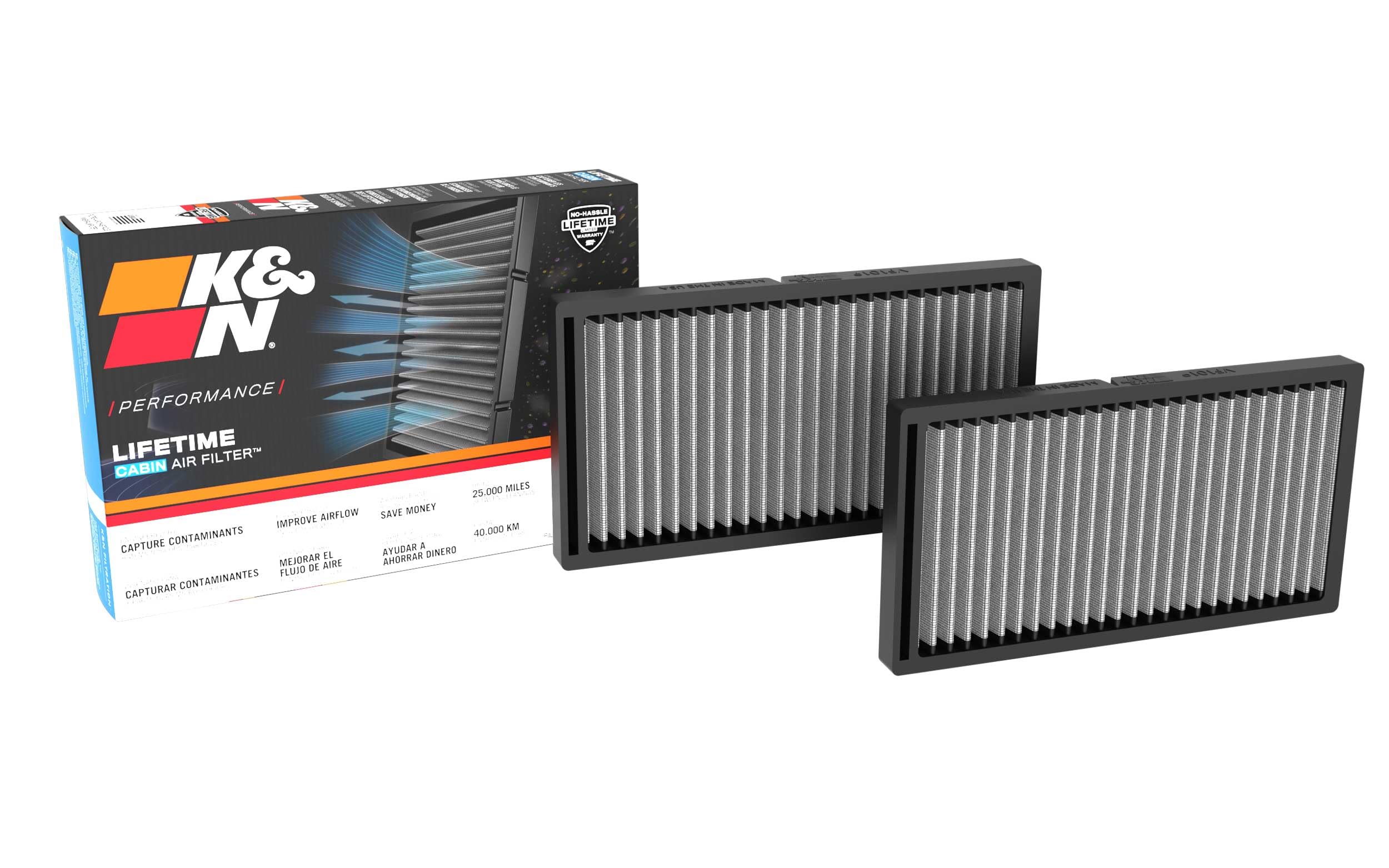 Cabin Air Filter K&N LIFETIME: Premium, Washable, Clean Air for your Cabin: Compatible with 2022-2024 Lexus/Subaru/Toyota: RZ300e, RZ450e, Soleterra, bz4x, VF1019