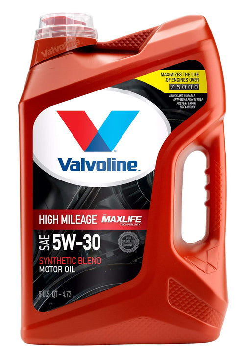 Valvoline with MaxLife Technology High Mileage SAE 5W-30 Synthetic Blend Motor Oil 5 QT
