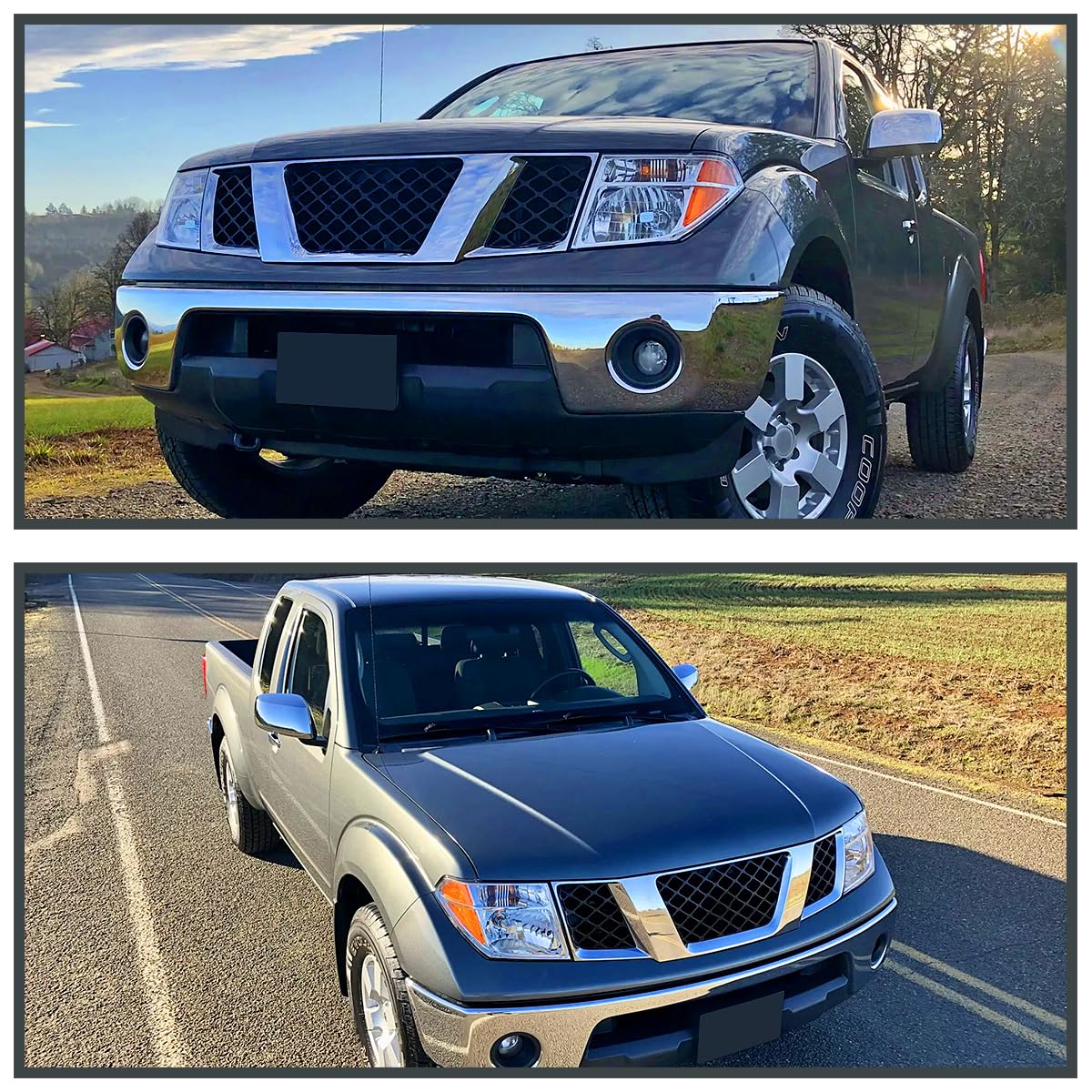 Chrome Replacement Headlights SPEC-D TUNING Compatible with 2005-2008 Nissan Frontier, 2005-2007 Nissan Pathfinder Left + Right Head Lamp Assembly