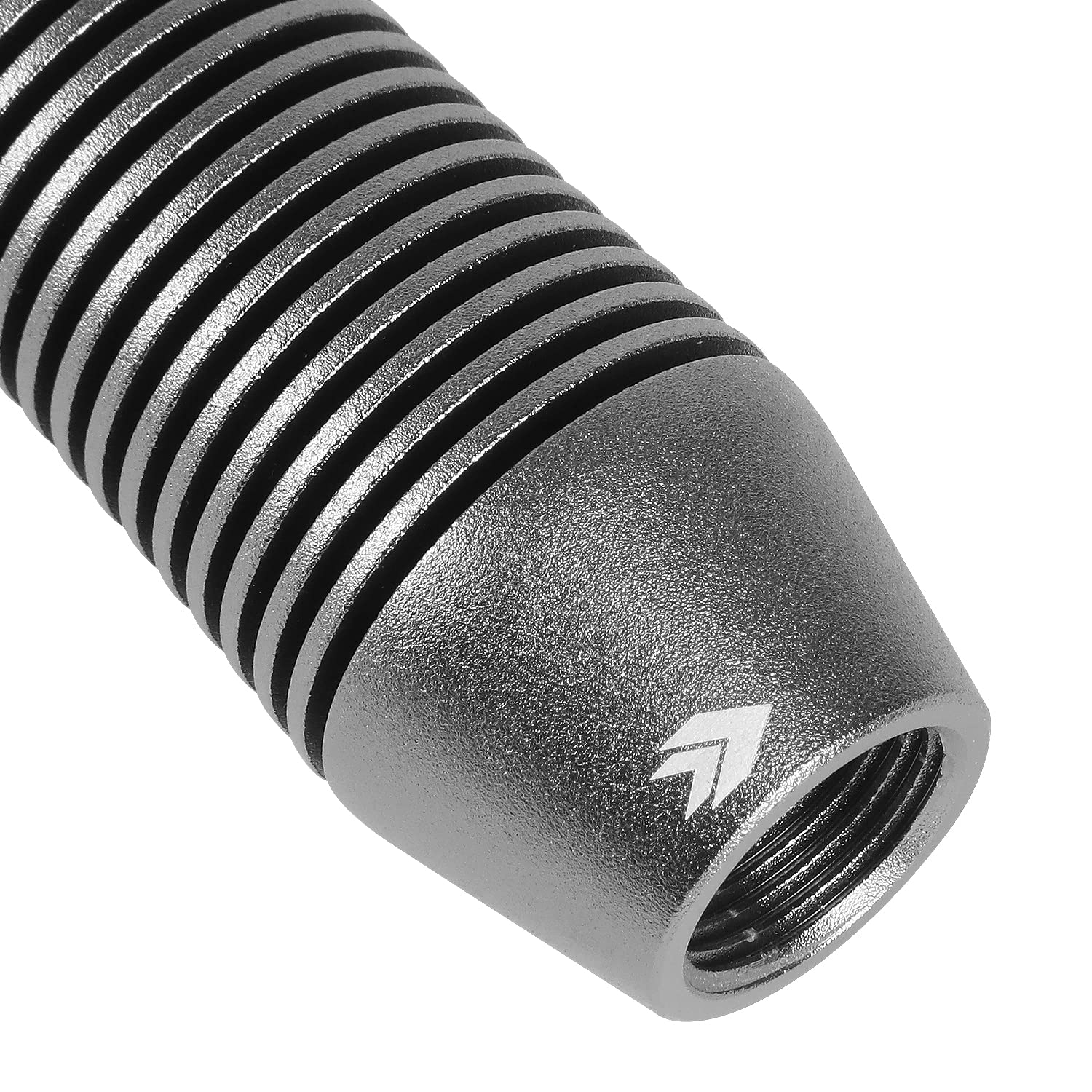 NRG Innovations Universal Aluminum SK-700GM Shift Knob with Thread Adapters, Heatsink Style Short Curvy Cylinder Lever,Gunmetal