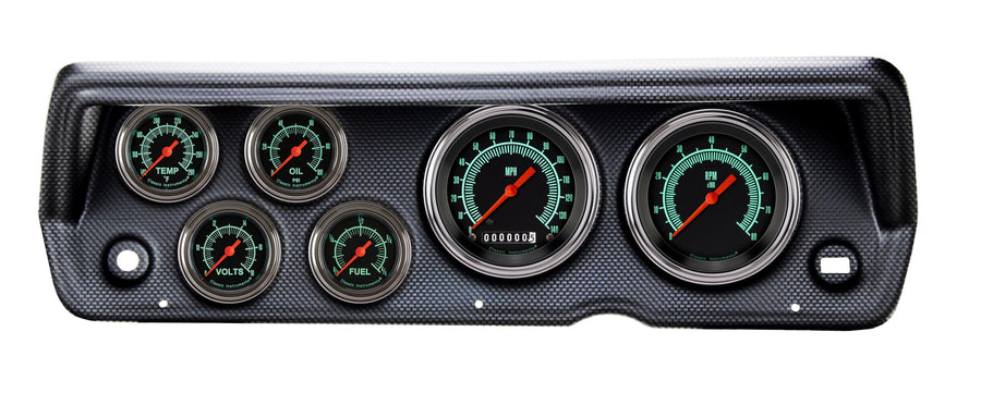 Classic Instruments G/Stock CDDU70GS101CF Full Sweep Direct Fit 6 Gauge Set Compatible with 1970-1976 Duster
