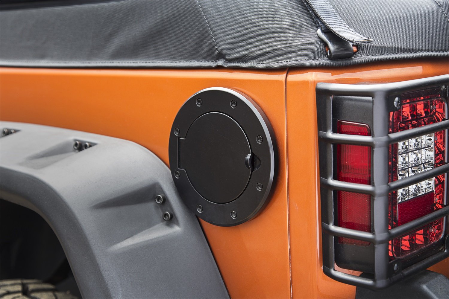 Gas Cap Door, Rugged Ridge Non-Locking, Black | 11425.05 | Fits 2007-2018 Jeep Wrangler JK