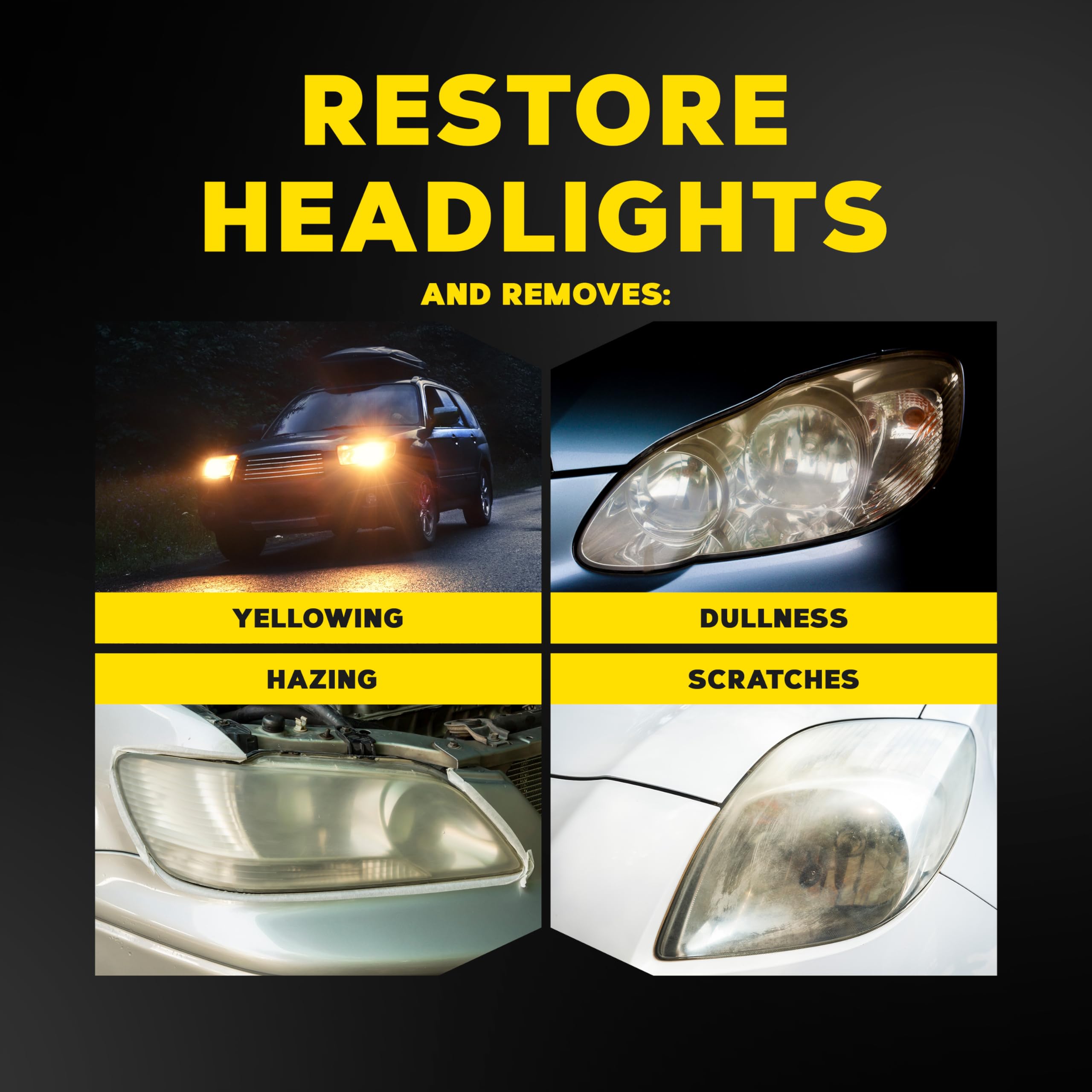 Ultimate Headlight Restoration Kit Meguiar's - The Perfect Headlight Repair Kit to Remove Yellowing and Cloudiness from Headlights - Easy to Use and Seals Headlights with 18 Plus Months of Protection