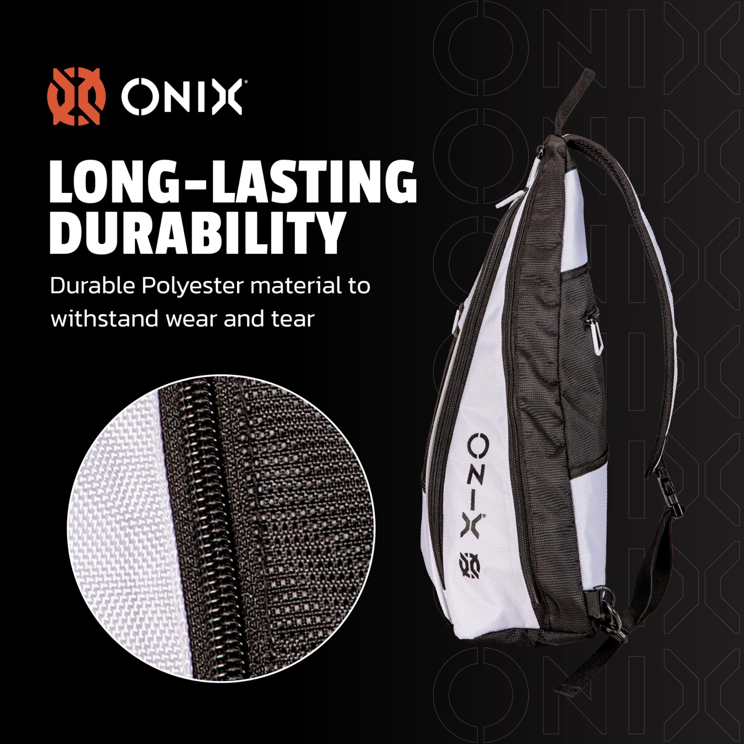 Pickleball ONIX Pro Team Sling Bag — White/Black