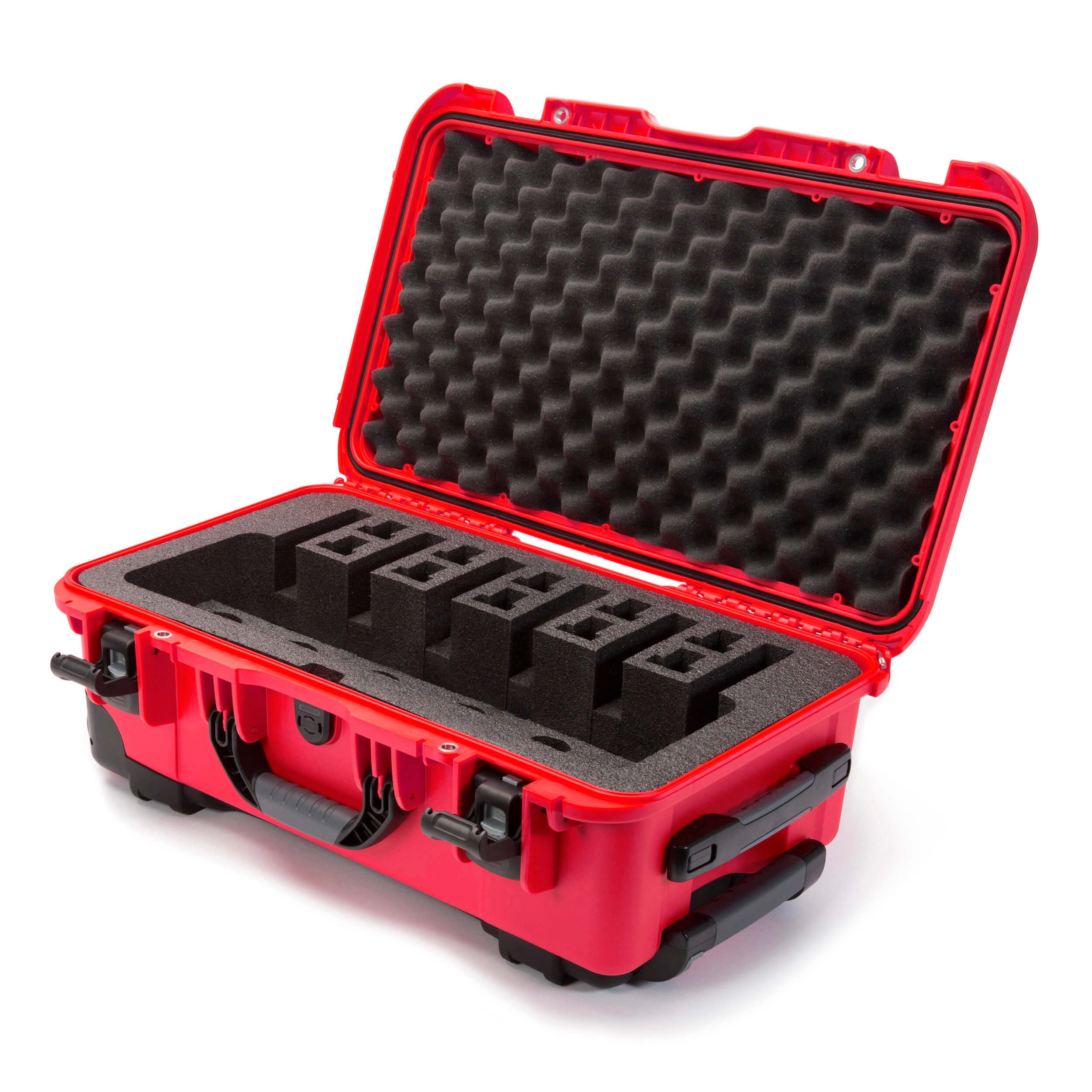 Waterproof Nanuk 935 Professional Gun Case with Foam Insert for 6UP w/Wheels - Red (935-6UP9)