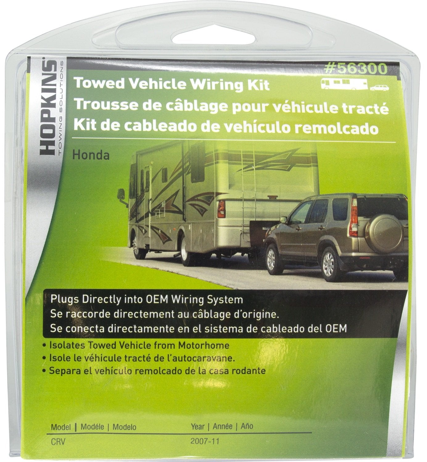 Hopkins 56300 Towing Solutions Plug-In Simple Towed Vehicle Wiring Kit, Compatible with 2007-2011 Honda CRV