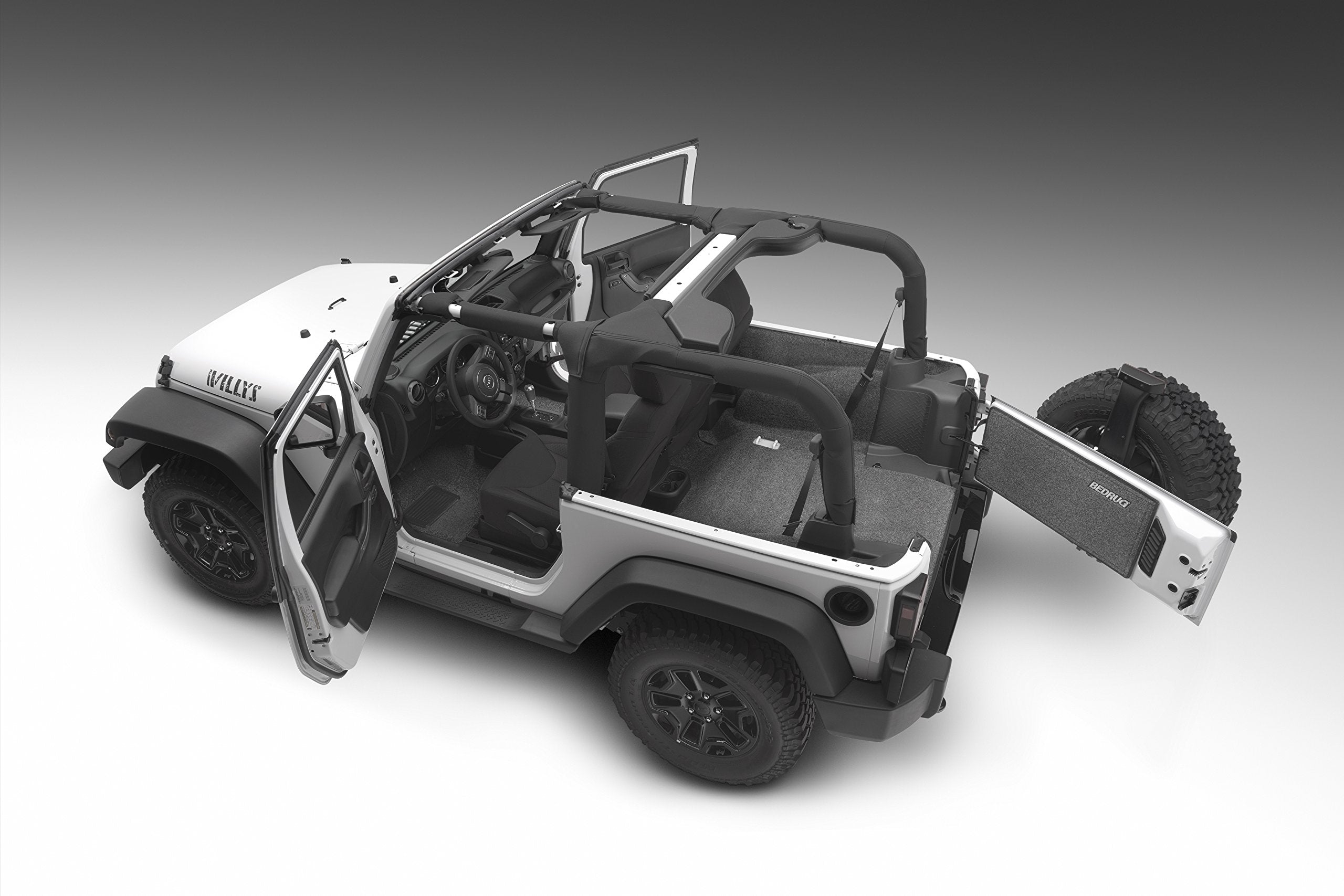 Jeep Liners - Bedrug | 2007 - 2010 Jeep Wrangler JK 2 Door, Front Floor Liners (Includes Heat Shields) | Grey - 3 pc. | BRJK07F2