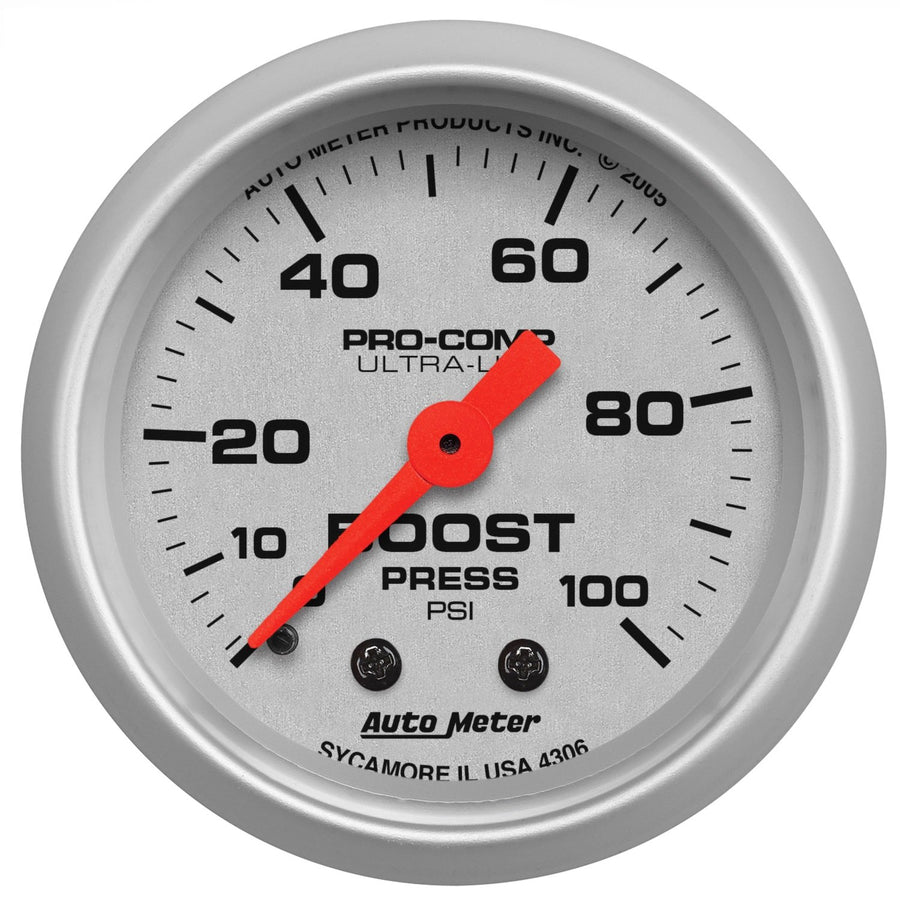 Auto Meter Ultra-Lite 4306 Mechanical Boost Gauge 2.3125 in.