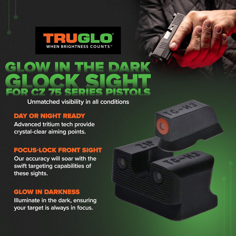 CZ 75 TruGlo Tritium Pro Glow Sight, Orange Ring