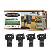 4x4 Elevator Brackets, Elevators Double Angled Construction-Grade Steel, Ideal for Hunting Stands, Tree Houses, Decks, and More, 4-Pack