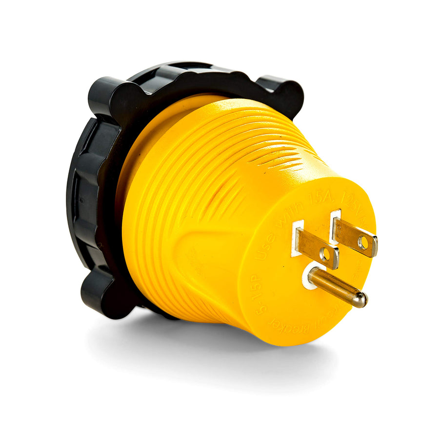 Camco 15A-30A Power Grip RV Locking Adapter | Compatible with 30-Amp Locking Plugs | Weatherproof Connection | Easy Outlet Removal | 125 Volt / 1875 Watt (55640)