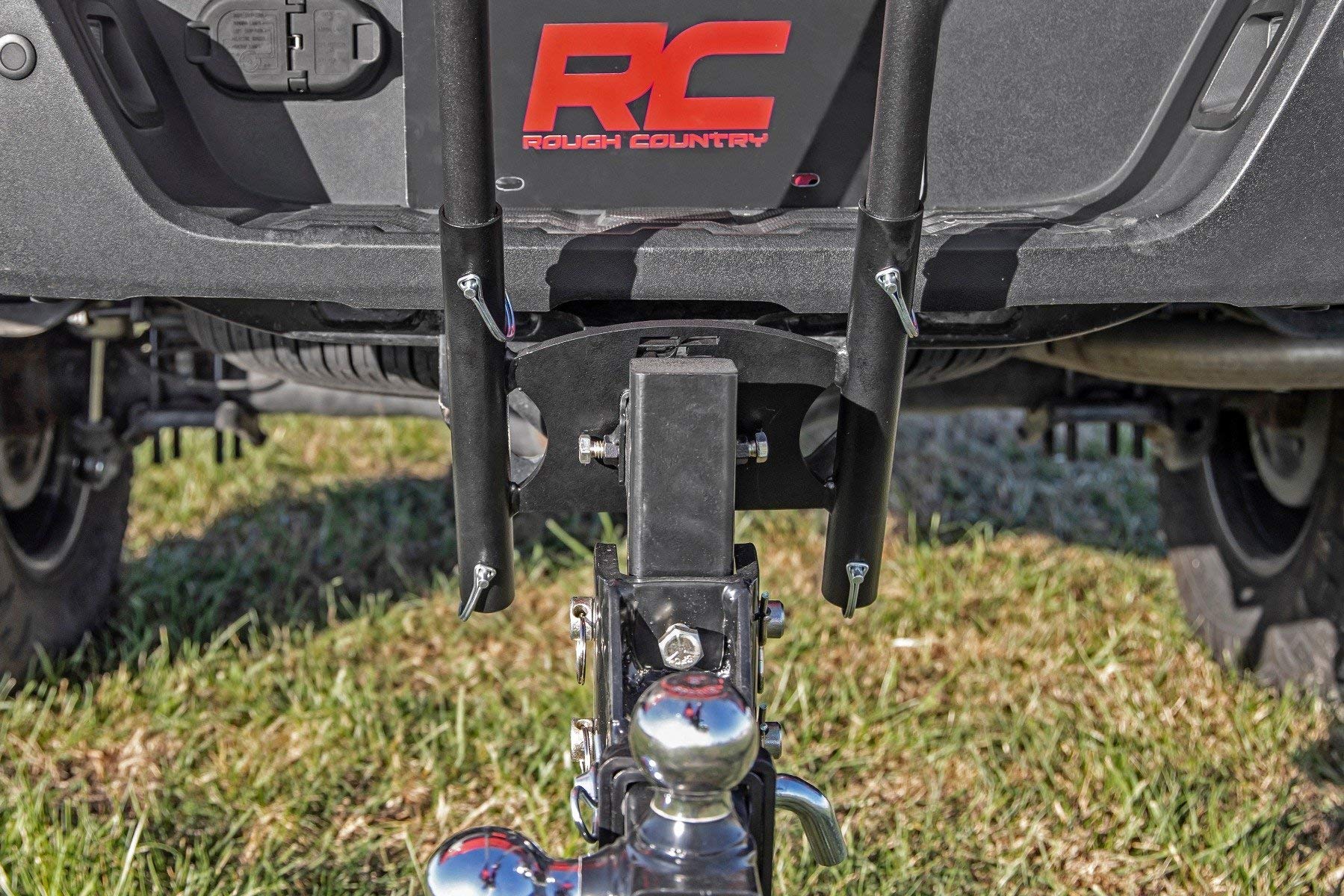 Rough Country 2" Hitch Universal Dual Flag Pole Holder w/Flag Poles - 117504