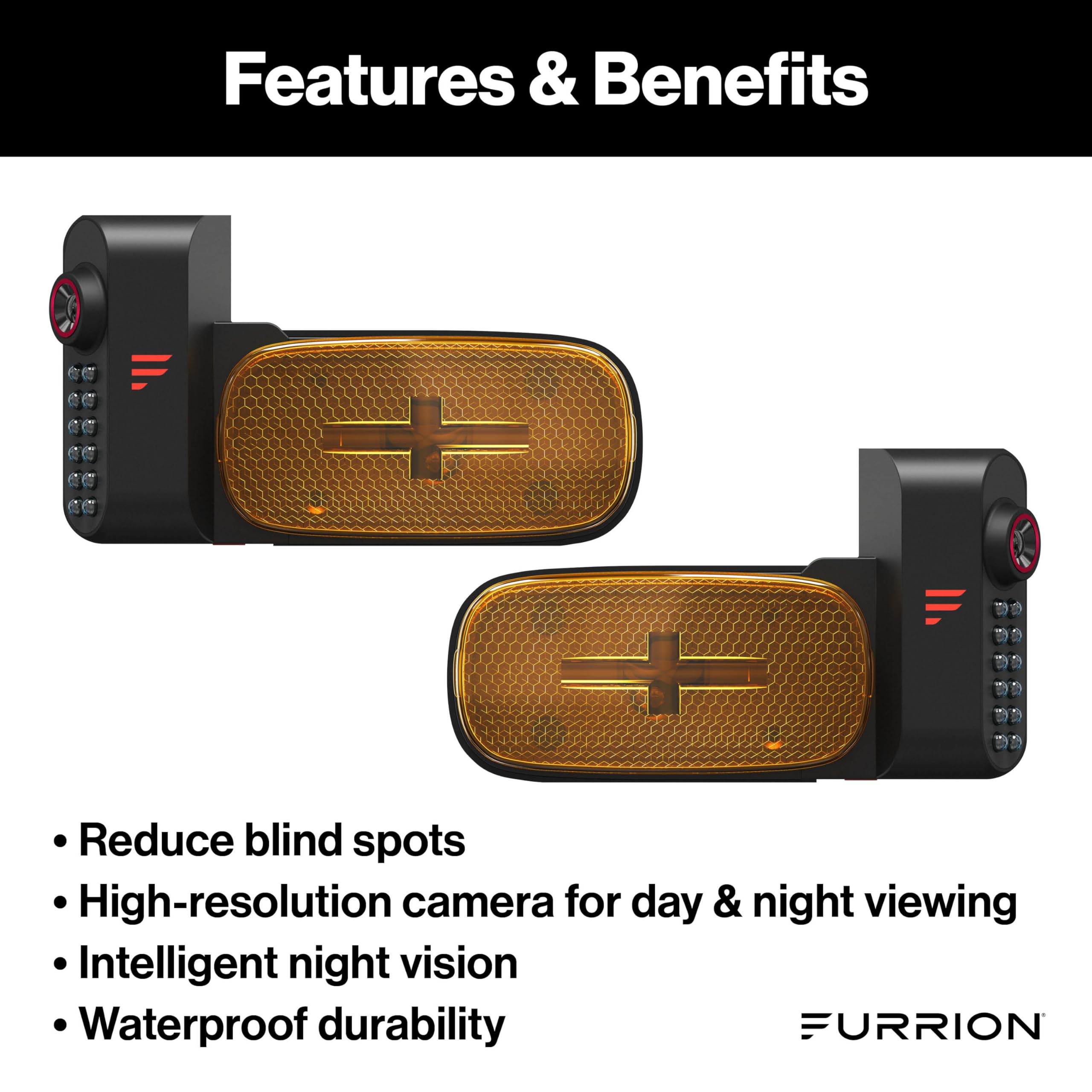 Furrion S+ Vision RV Observation System with Left/Right Side Cameras, Infrared Night Vision, 65-Degree Wide Viewing Angle - FCEFDTASH