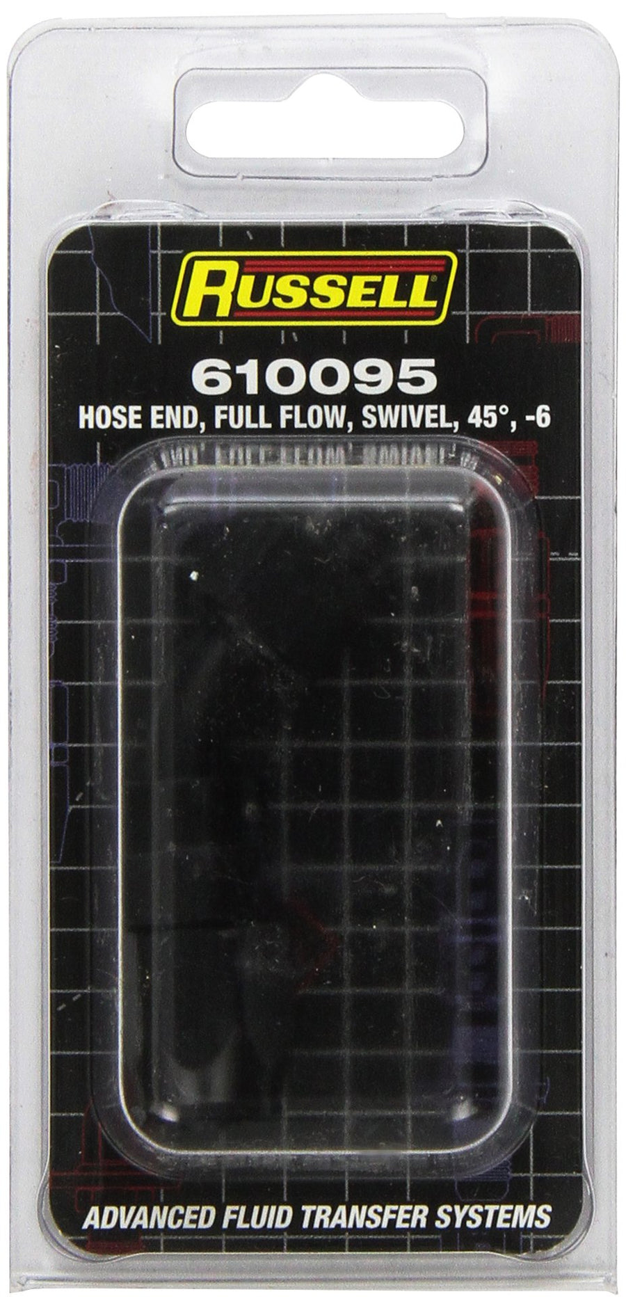 Edelbrock RUSSELL 610095 Full Flow Hose End Swivel 45 Deg -6An All Blk Finish