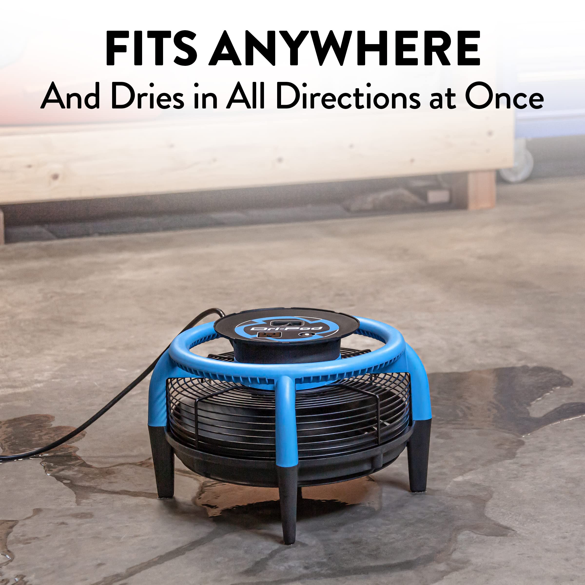 Dri-Pod Pro Dri-Eaz Omnidirectional Floor and Carpet Dryer, Ventilating Floor Dryer for Boats, RVs and Residential Use