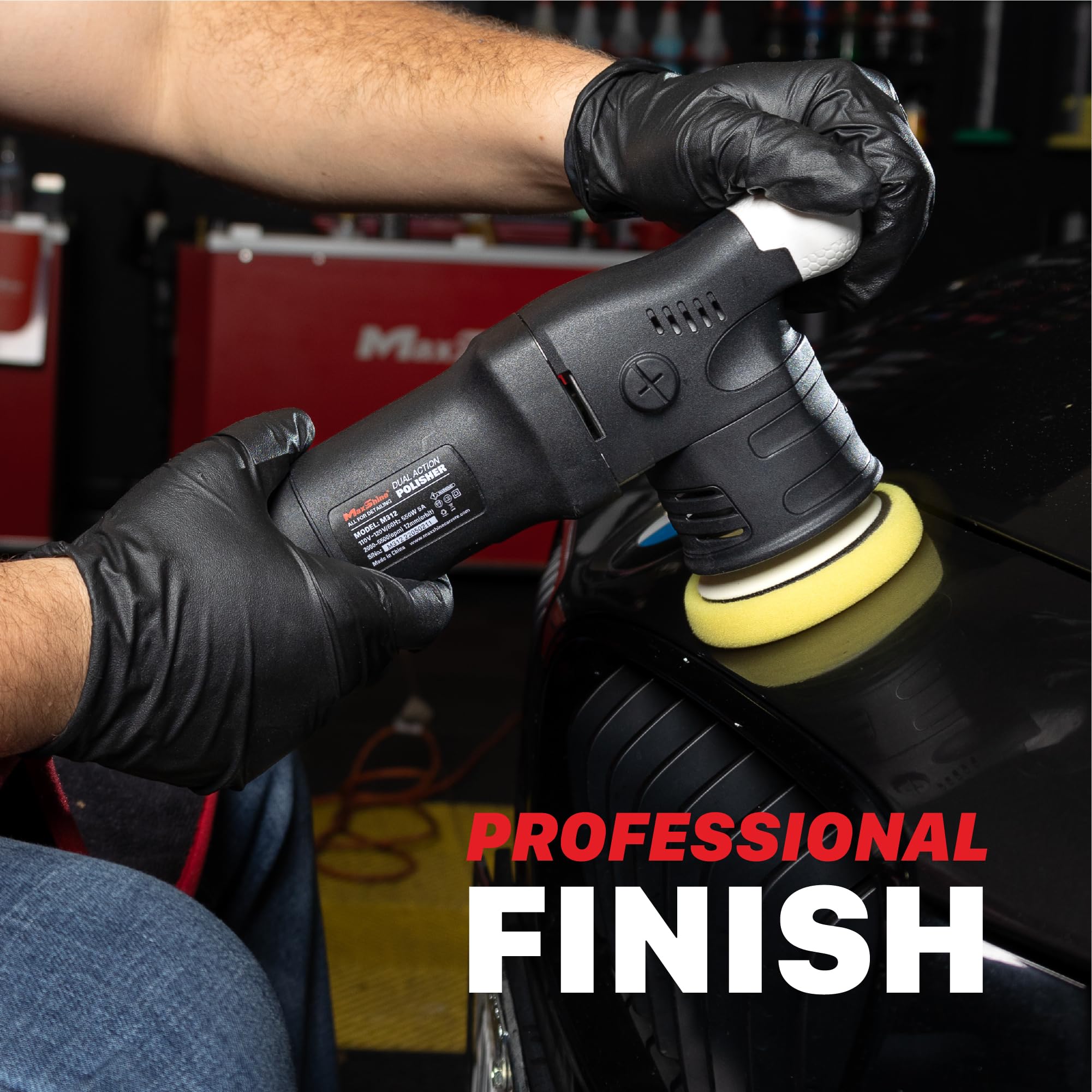 Maxshine Dual Action M312 Polisher | 12mm Throw, 3” Backing Plate, 550W Motor | 6-Speed, Low Vibration, Ergonomic Grip | Auto, Boat & Marine Detailing Tool for Swirl & Scratch Removal