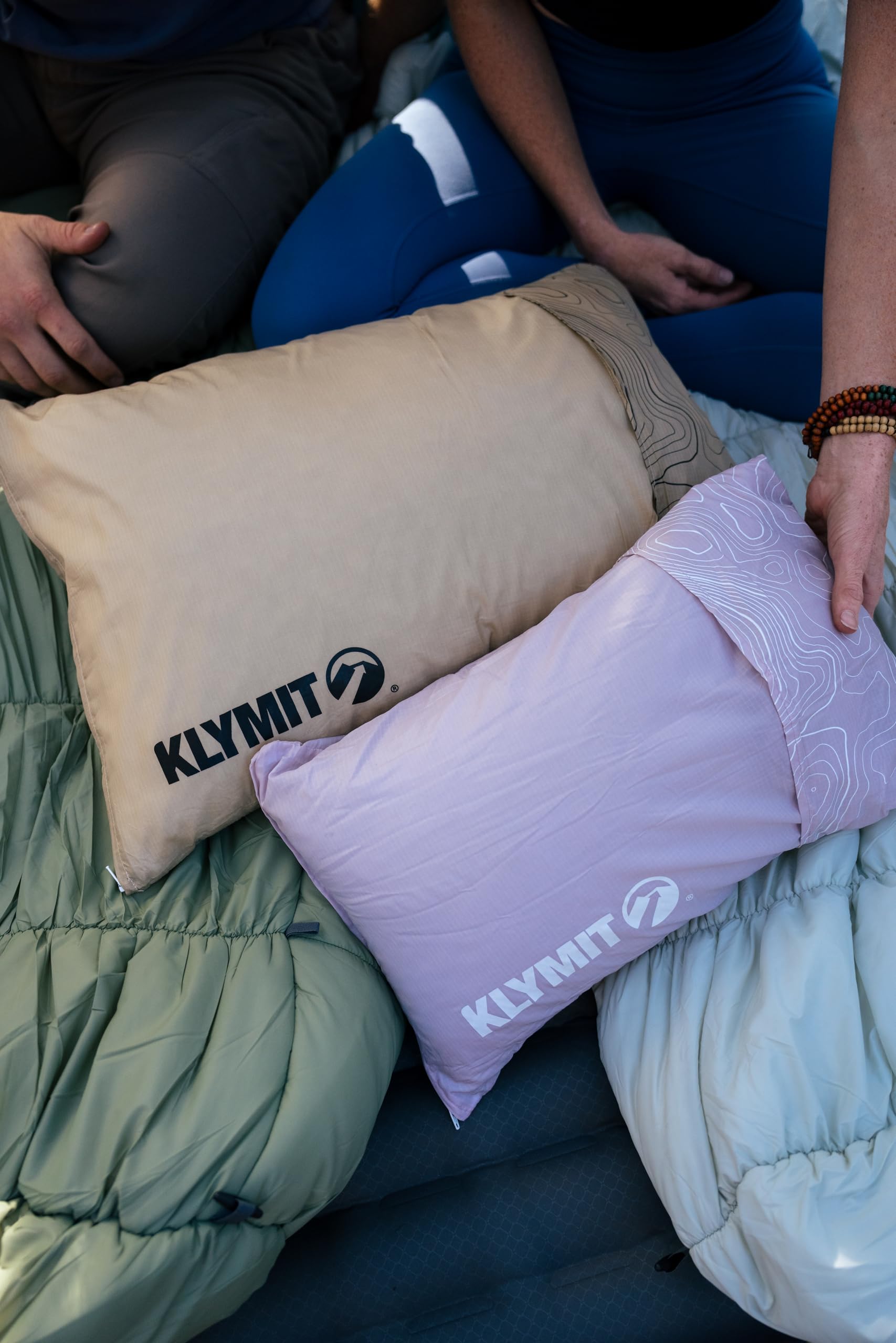 Klymit Camping Pillow Drift | Lightweight, Travel Head Rest for Sleep Filled with Shredded Memory Foam, Reversible Outer Cover for Extended Use, Large Size — Orchid