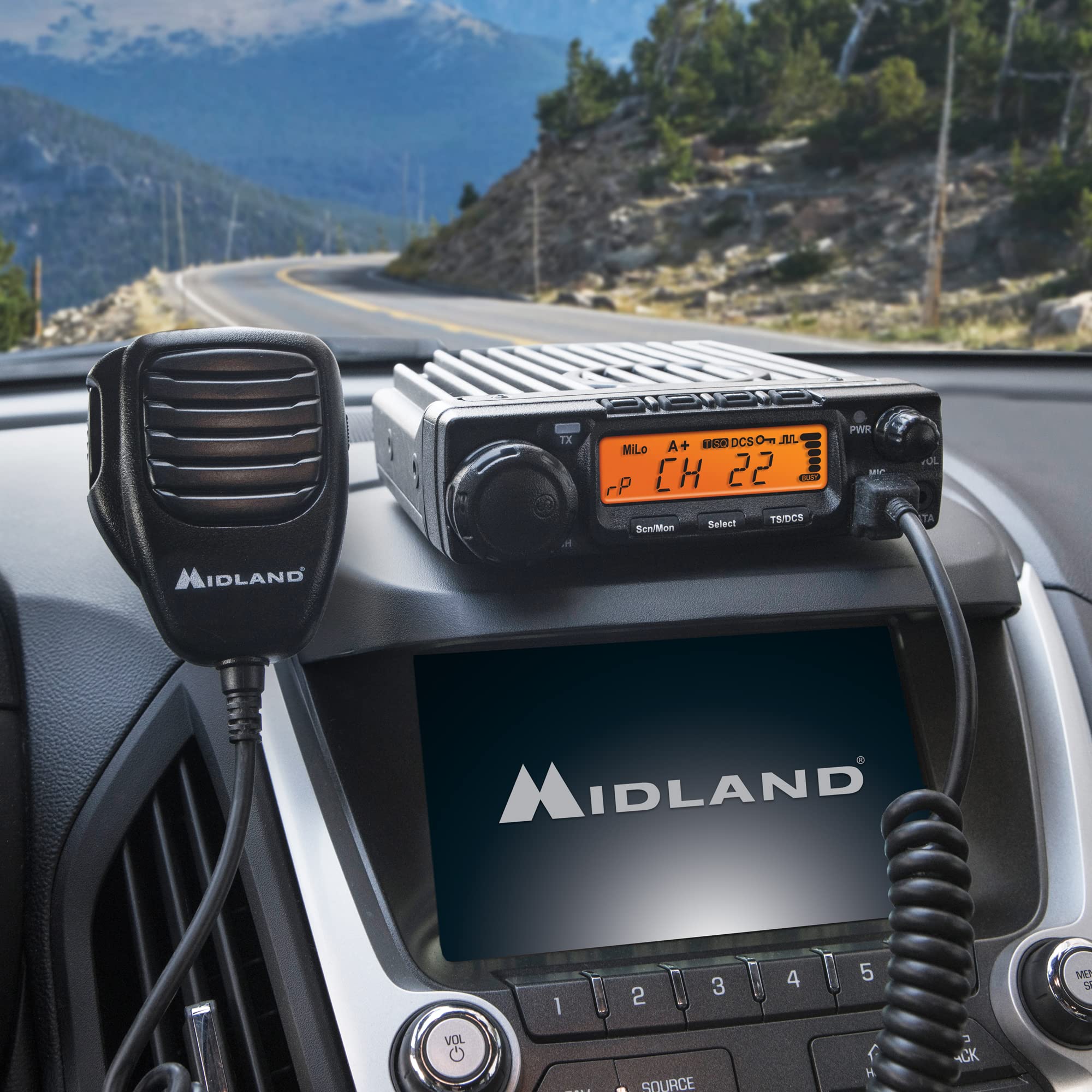 MXT400VP3 Midland – 40 Watt GMRS MicroMobile Two Way Radio - Off Roading Outdoor Boat Ranches Tractors Radio - 8 Repeater Channels - Antenna Mounting Bracket Antenna Chord, 3dB Gain Ghost Bundle
