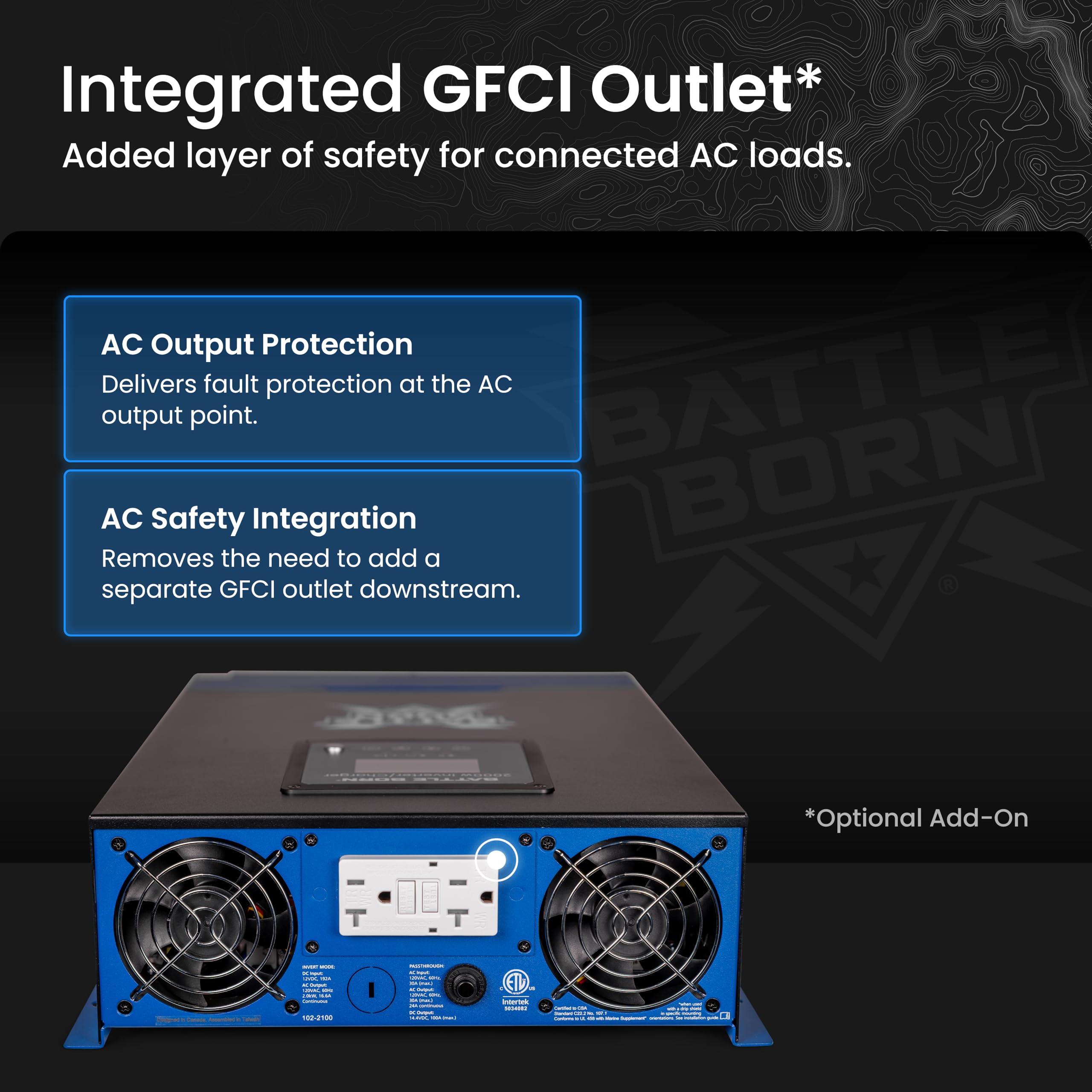 2000W Battle Born Inverter/Charger - Pure Sine Wave AC Power with High Surge Capability - Built for RV, Marine, Solar, & Off-Grid Power Systems
