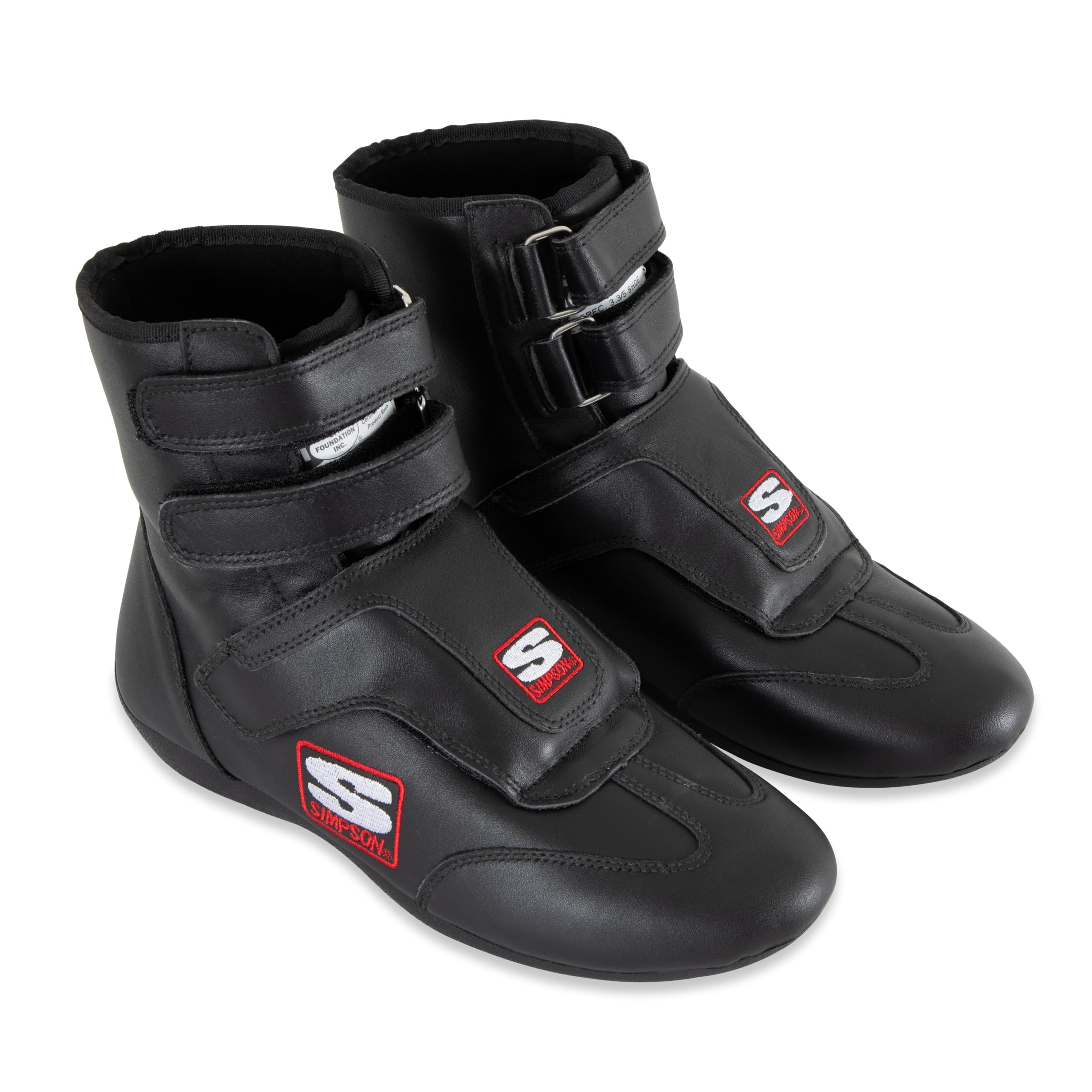 SIMPSON SP900BK Safety Driving Shoe - Stealth Sprint - High-Top - SFI 3.3/5 - Leather Outer - Nomex Inner - Black - Size 9 - Pair