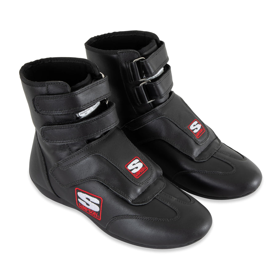 SIMPSON SP900BK Safety Driving Shoe - Stealth Sprint - High-Top - SFI 3.3/5 - Leather Outer - Nomex Inner - Black - Size 9 - Pair
