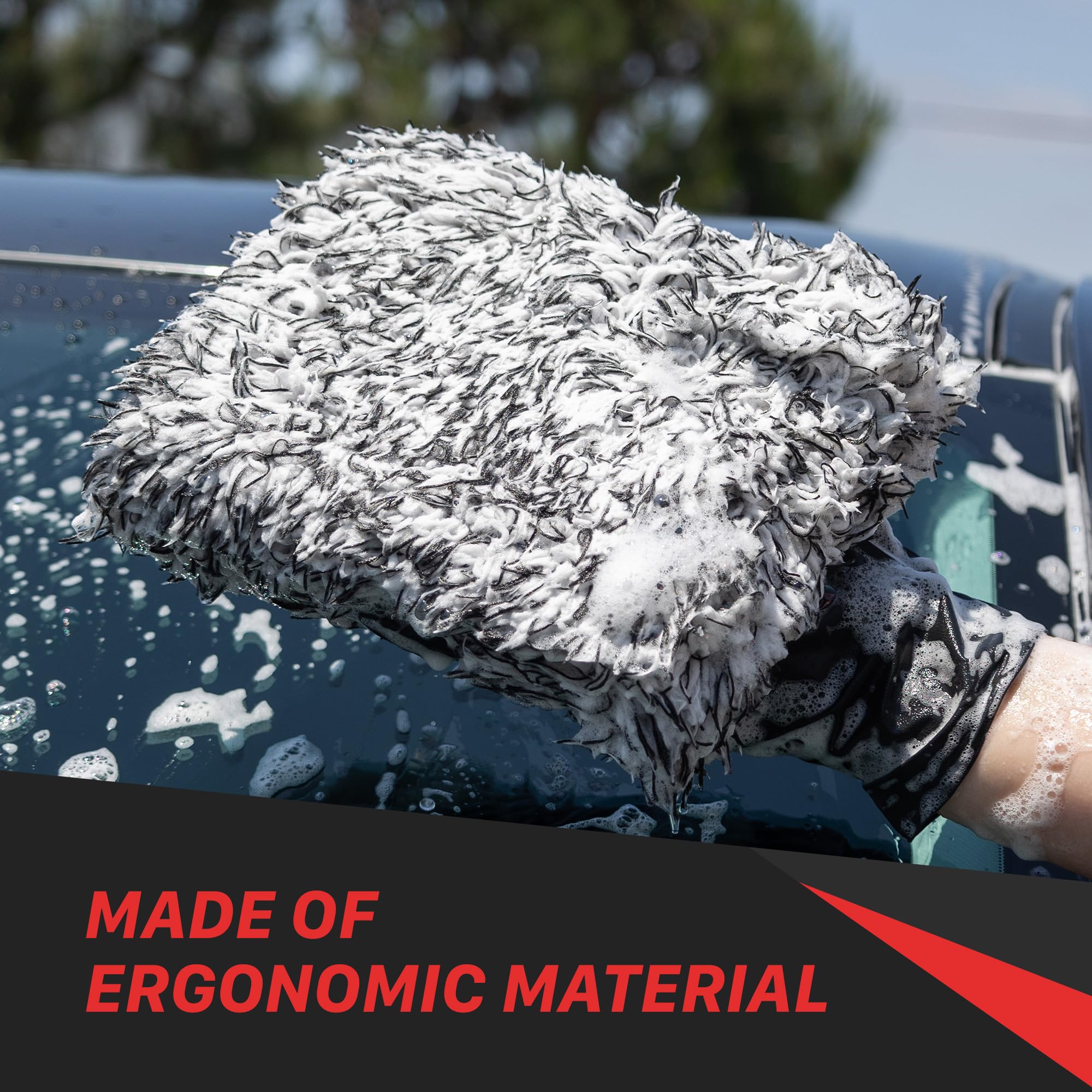 Maxshine Super Fluffy Universal Microfiber Wash Pad | Ergonomic Scratch-Free Car Wash Pad for Wax, Sealants & Glazes | Washable Reusable Microfiber Pad | Auto Detailing & Car Cleaning Tool