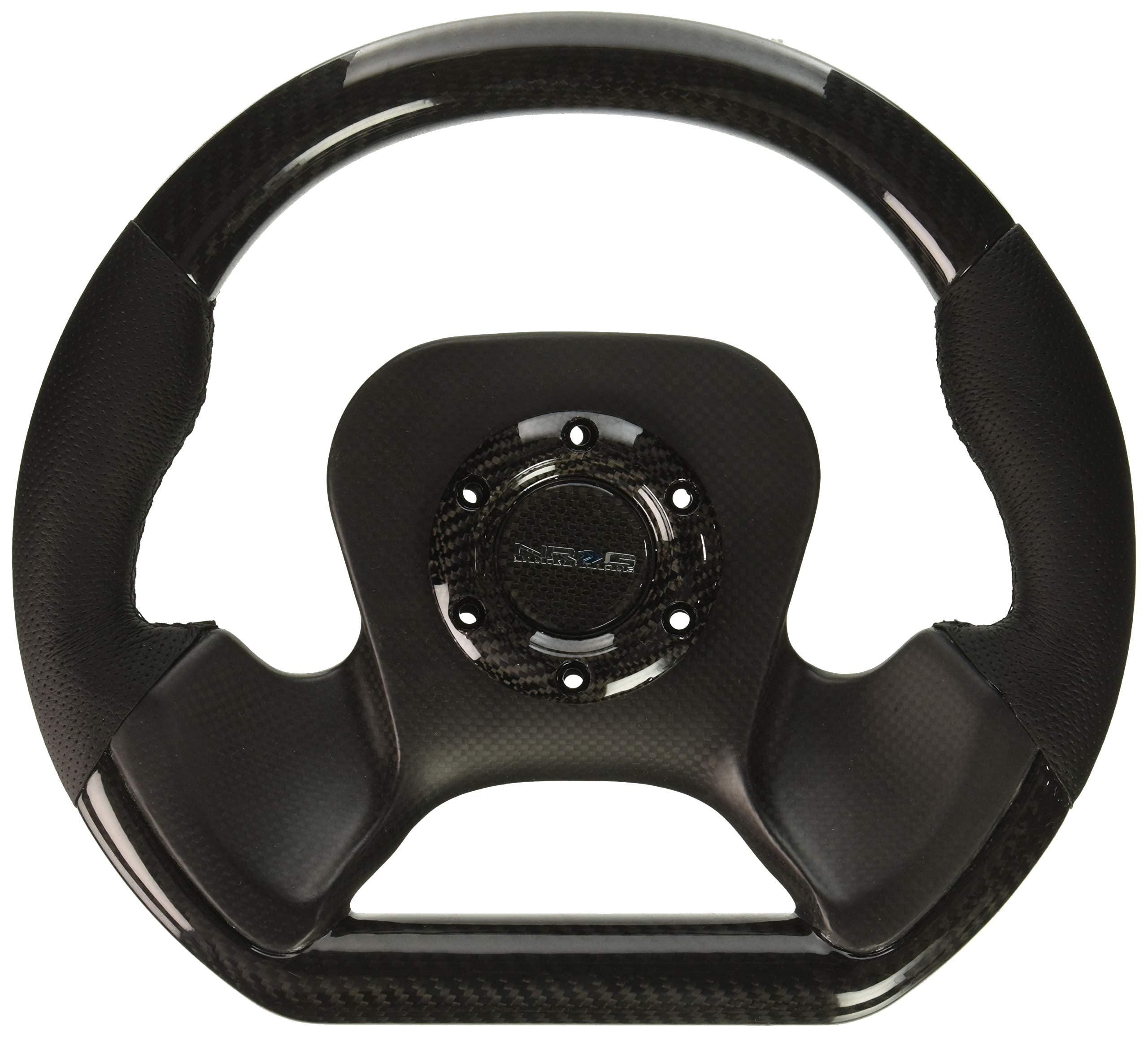 NRG Innovations Carbon Fiber NRG-ST-X10CF Steering Wheel with Leather Accent 320mm CF Center Plate two tone carbon